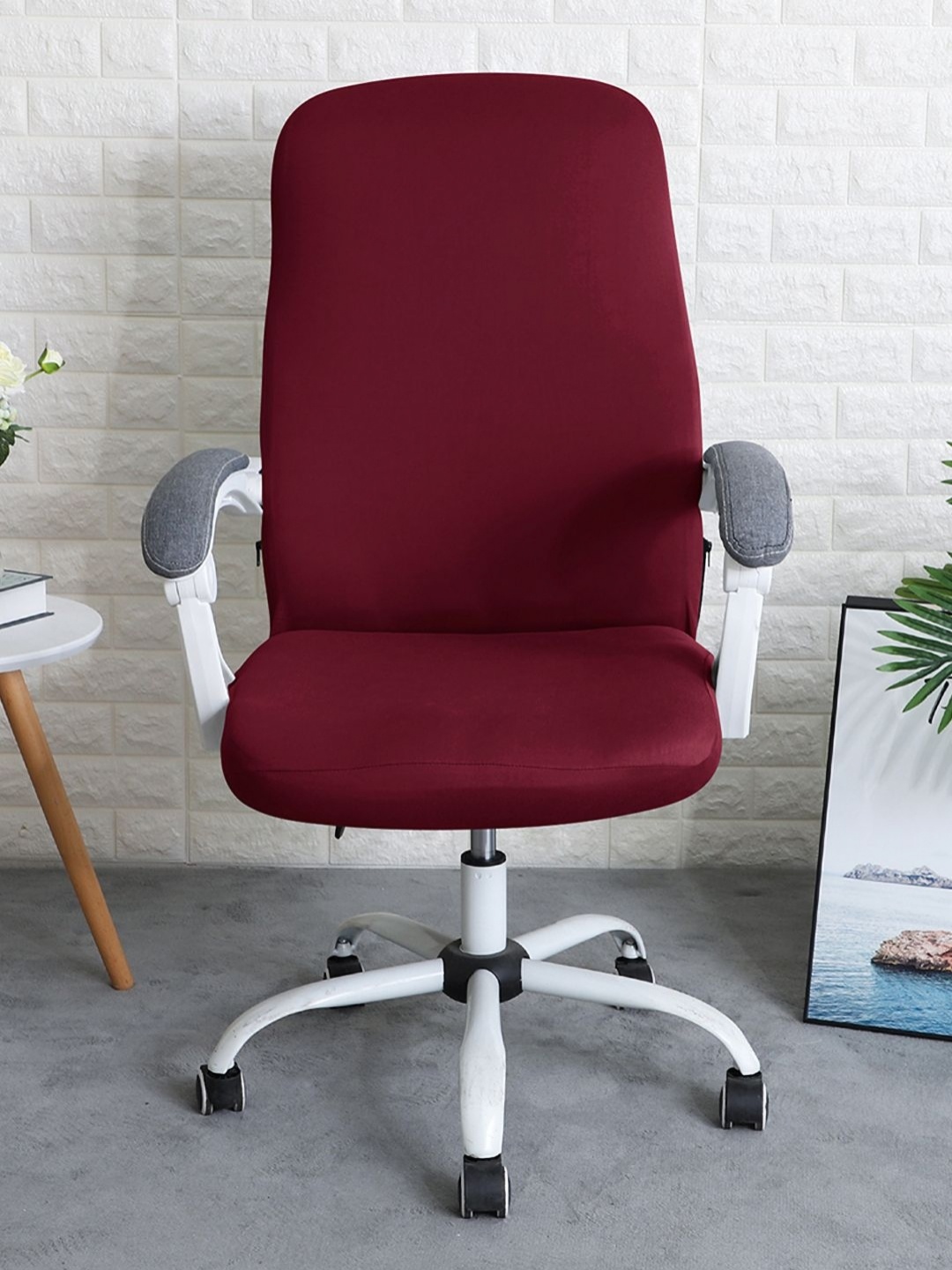 

HOKIPO Burgundy 140 GSM Stretchable Office Chair Cover