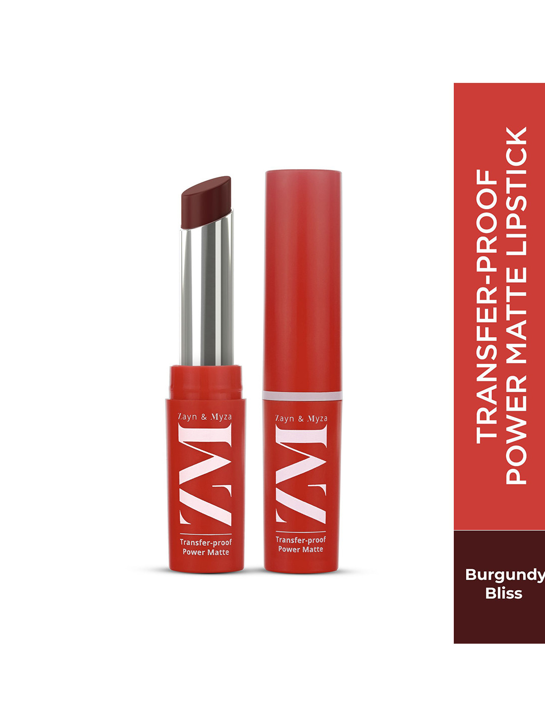 

ZM Zayn & Myza Transfer-Proof Power Matte Bullet Lipstick- 3.2 g- Burgundy Bliss, Coffee brown