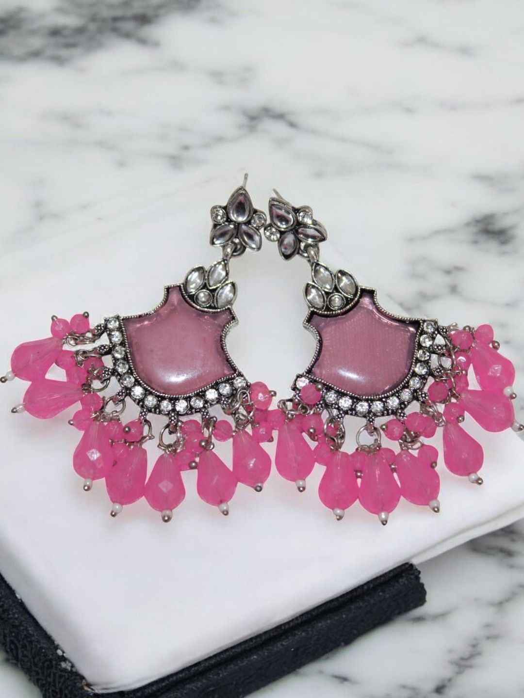 

Jolly Faces Contemporary Hoop Earrings, Pink