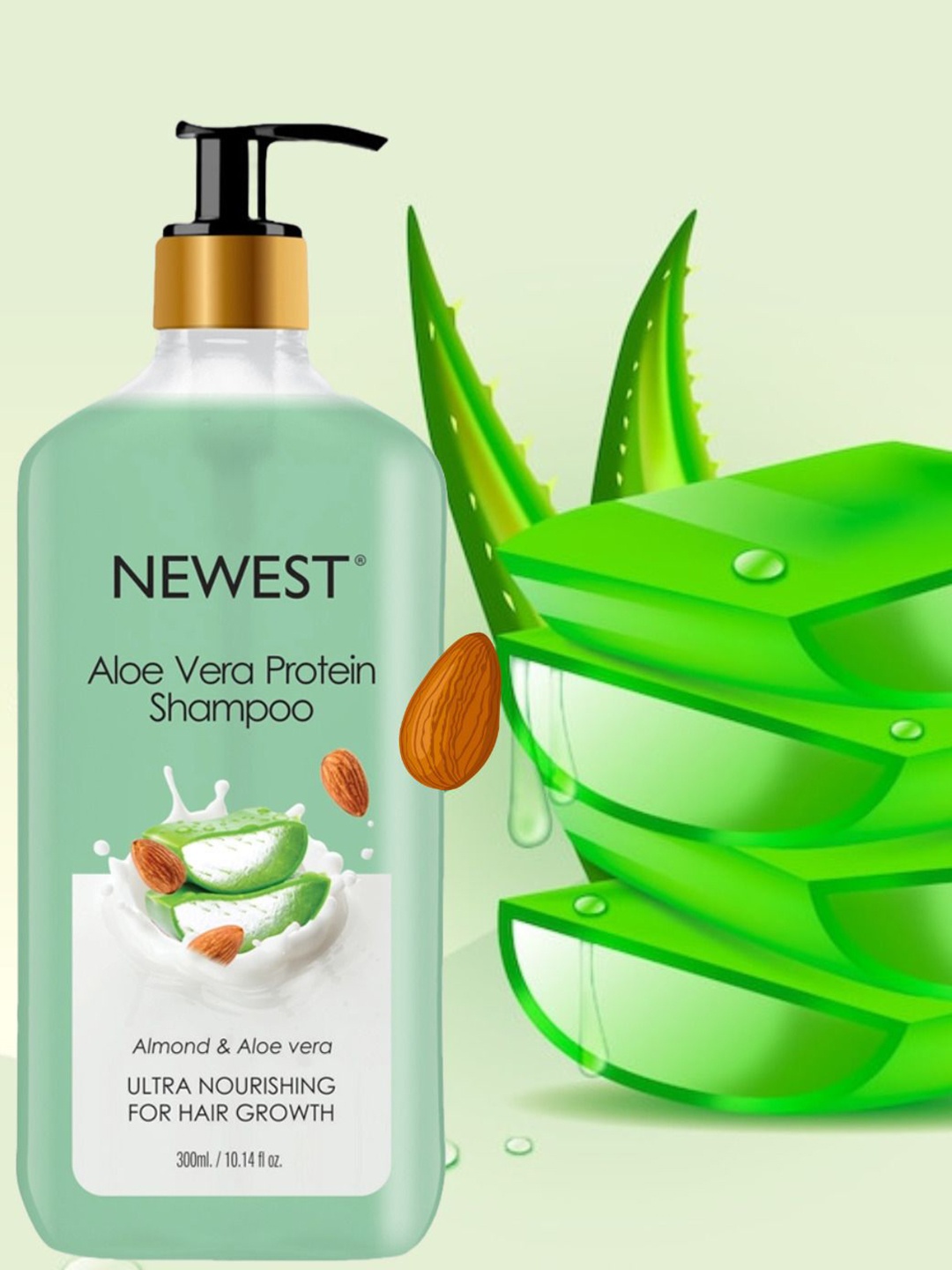 

NEWEST Aloe Vera Protein Shampoo - 300ml, Green