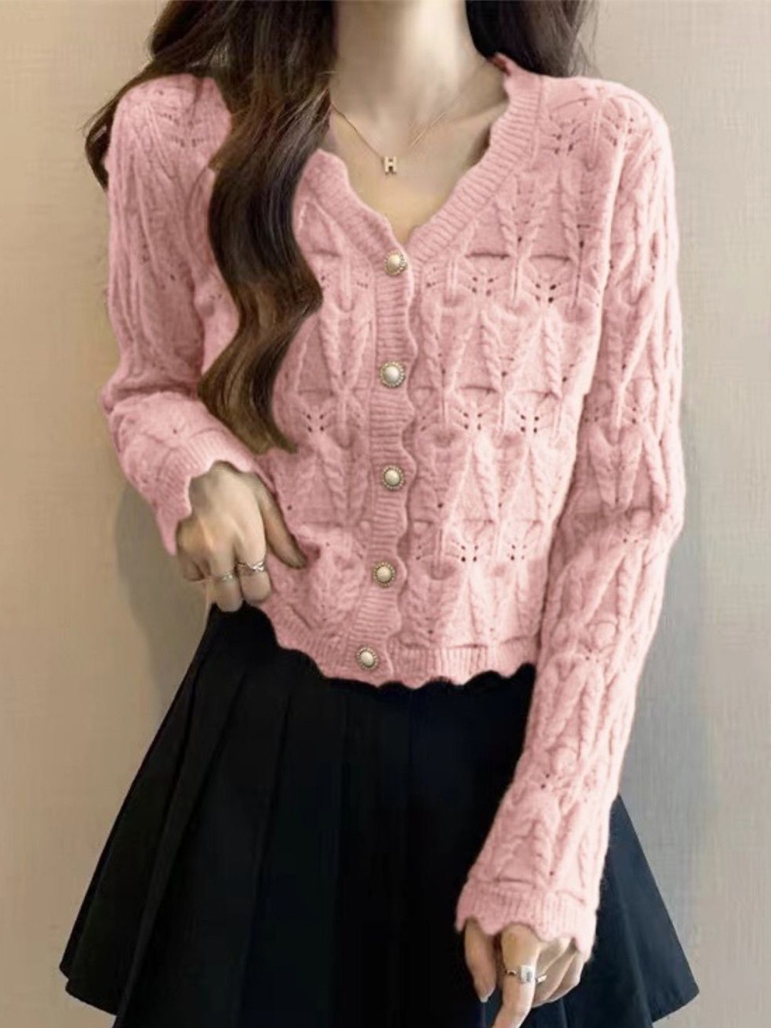 

StyleCast Women V-Neck Cardigan Sweater, Pink