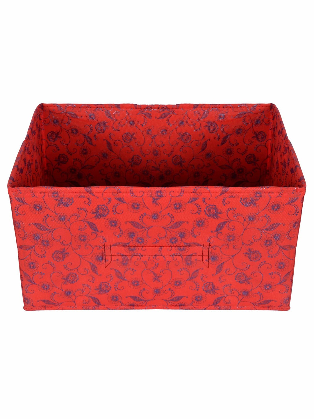 

Kuber Industries Red Floral Printed Multi-Utility Storage Box