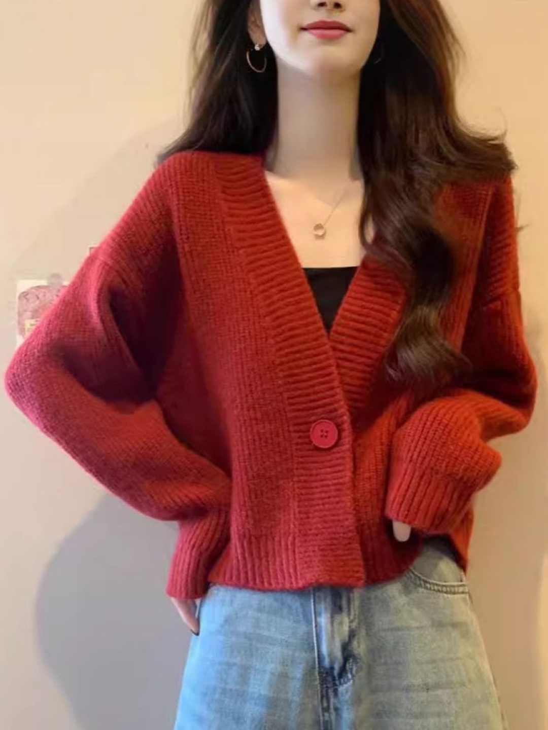 

StyleCast Women Long Sleeves Cardigan, Red