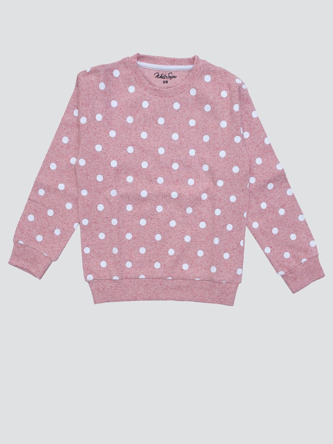 

White Snow Girls Geometric Printed Sweatshirt, Pink