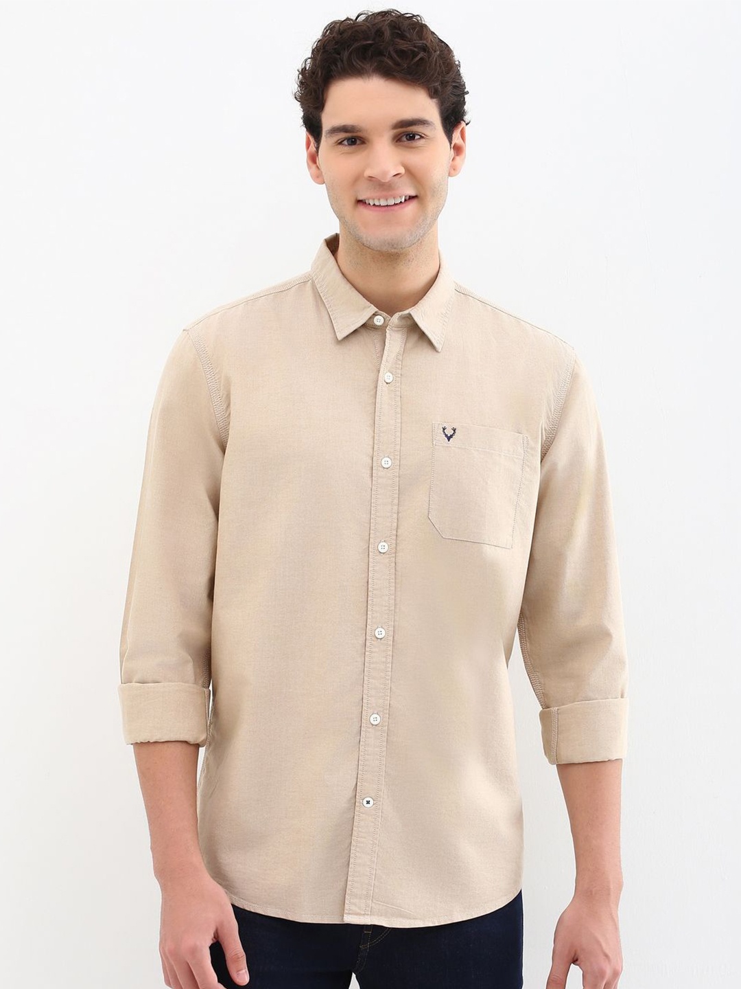 

Allen Solly Men Custom Opaque Casual Shirt, Beige