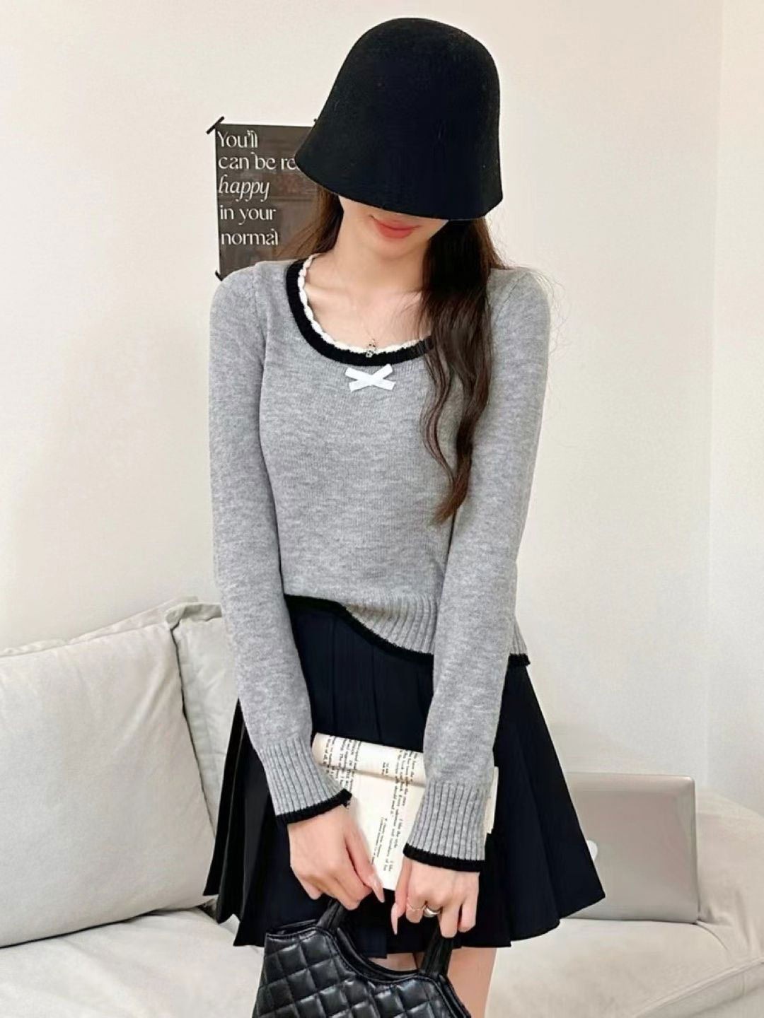 

StyleCast Women Scoop Neck Long Sleeves Pullover Sweater, Grey