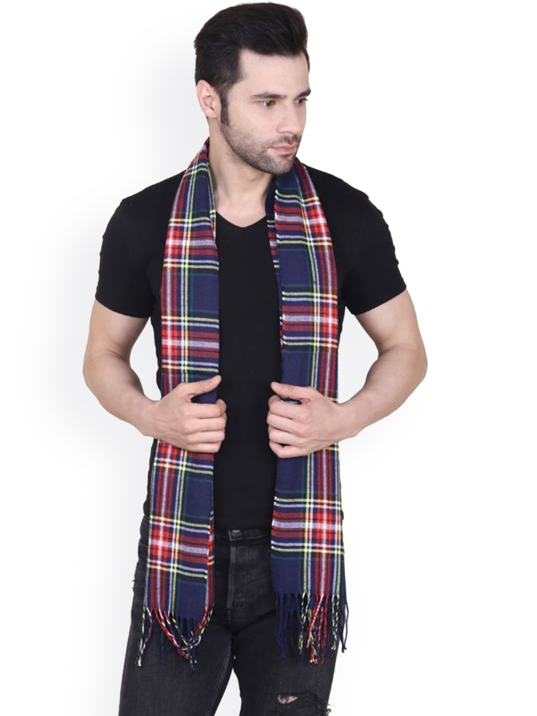 

Cazzano Men Checked Mufflers, Red