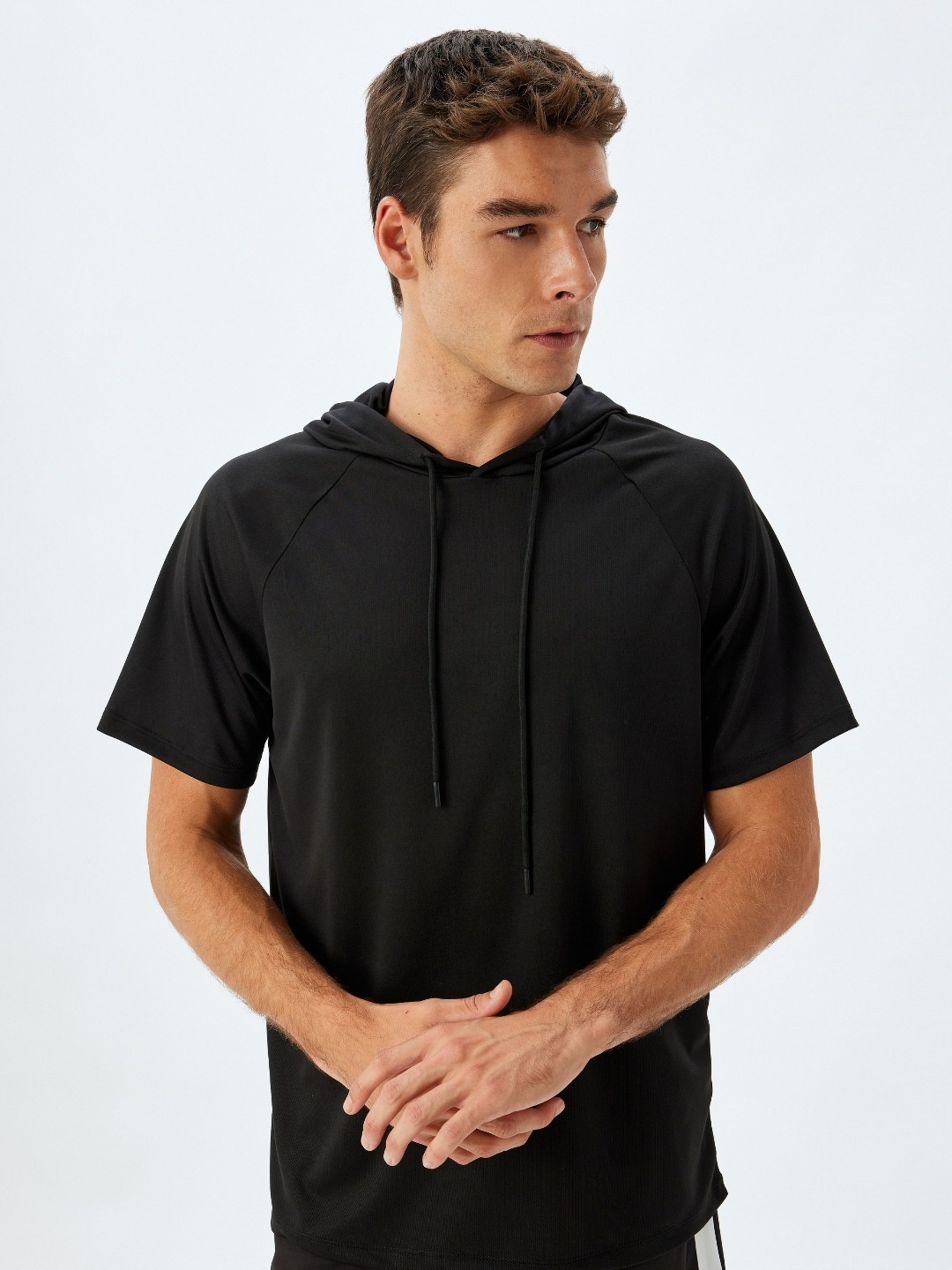

Koton Men Solid Hooded T-shirt, Black