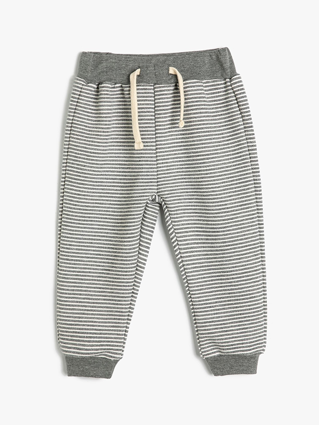 

Koton Infant Boys Striped Mid-Rise Regular Fit Joggers, Grey