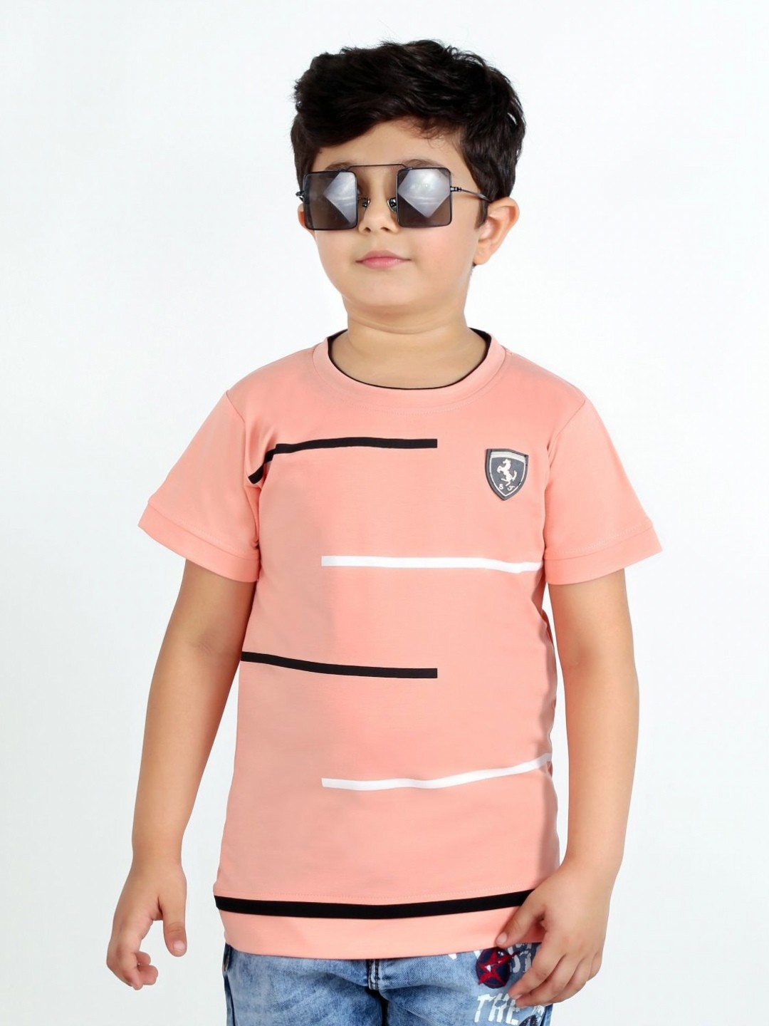 

MashUp Boys Printed Pockets T-shirt, Peach