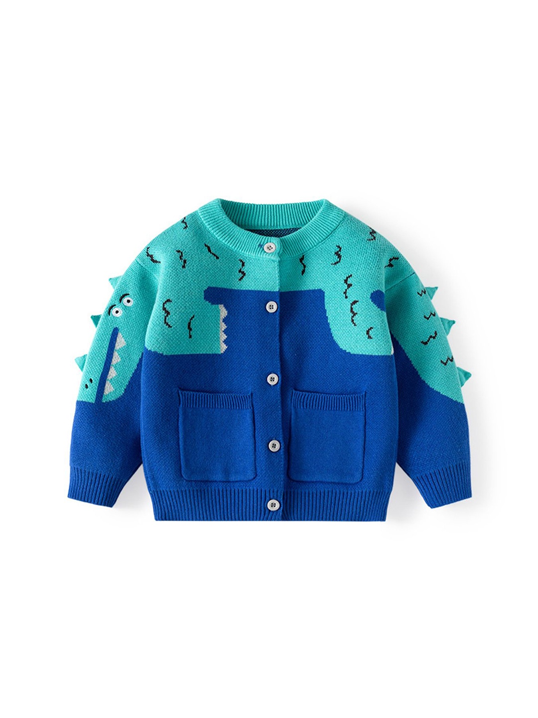 

LULU & SKY Boys Colourblocked Cardigan, Blue