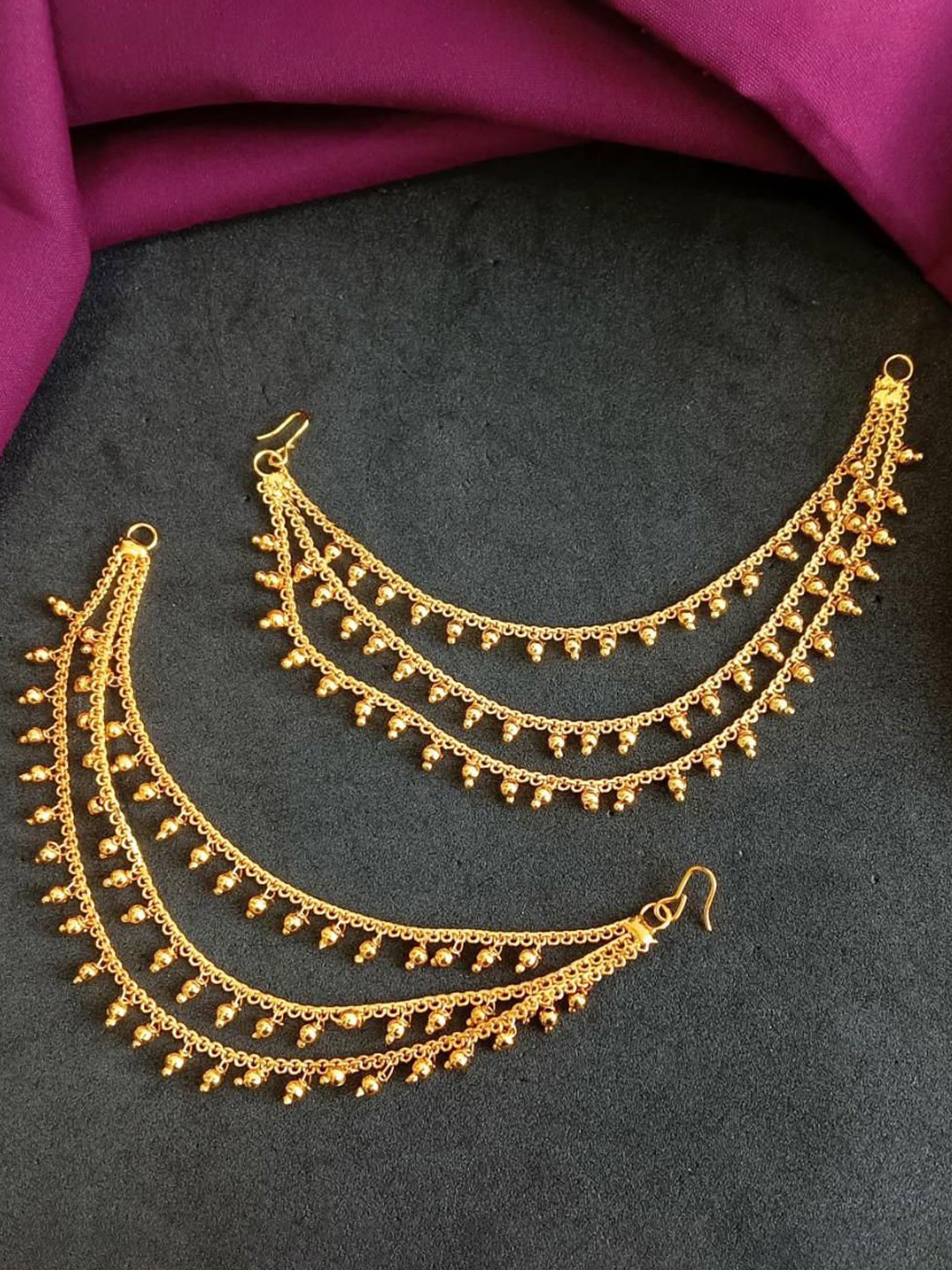 

Efulgenz Gold-Plated Contemporary Antique Hair Chain Accessories