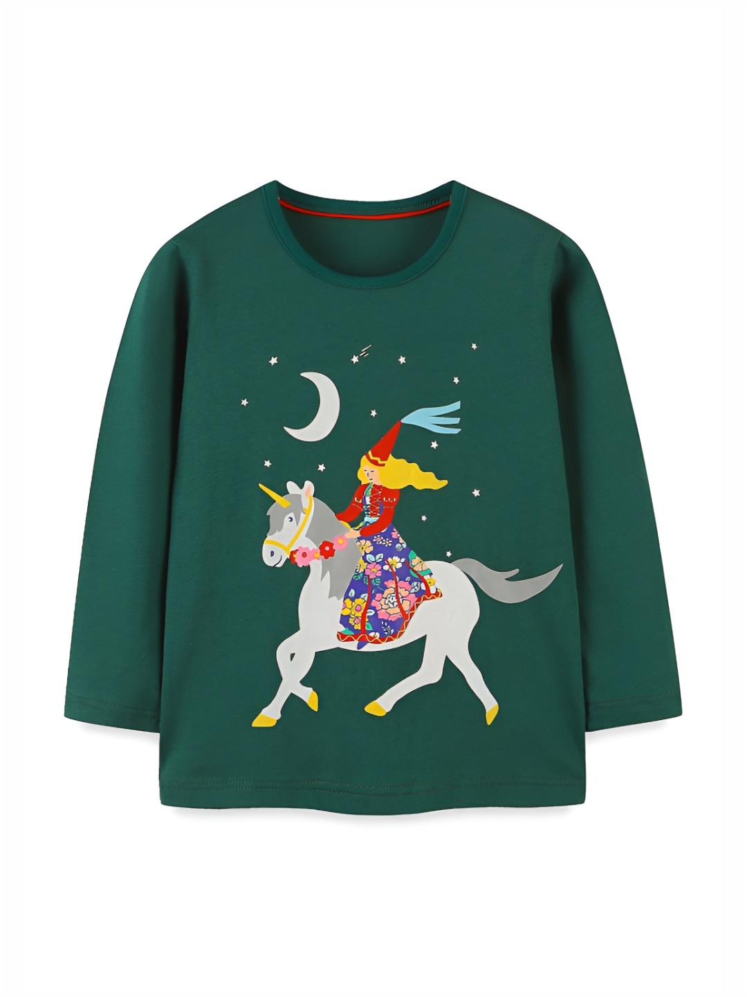 

LULU & SKY Unisex Kids Graphic Printed Round Neck Cotton T-shirt, Green