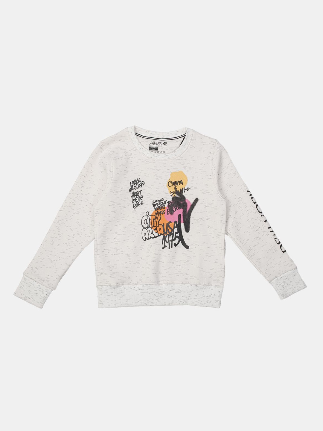 

Albion By CnM Boys Round Neck Long Sleeves Sweatshirt, White