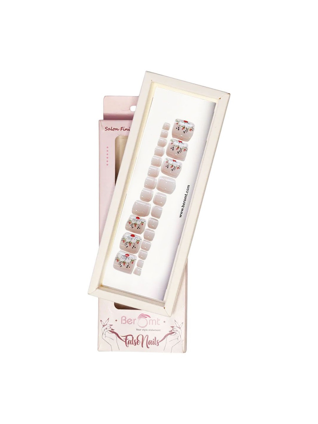 

BEROMT Set Of 28 Salon Finish Press On Nail Tip With Application Kit - 285, Beige