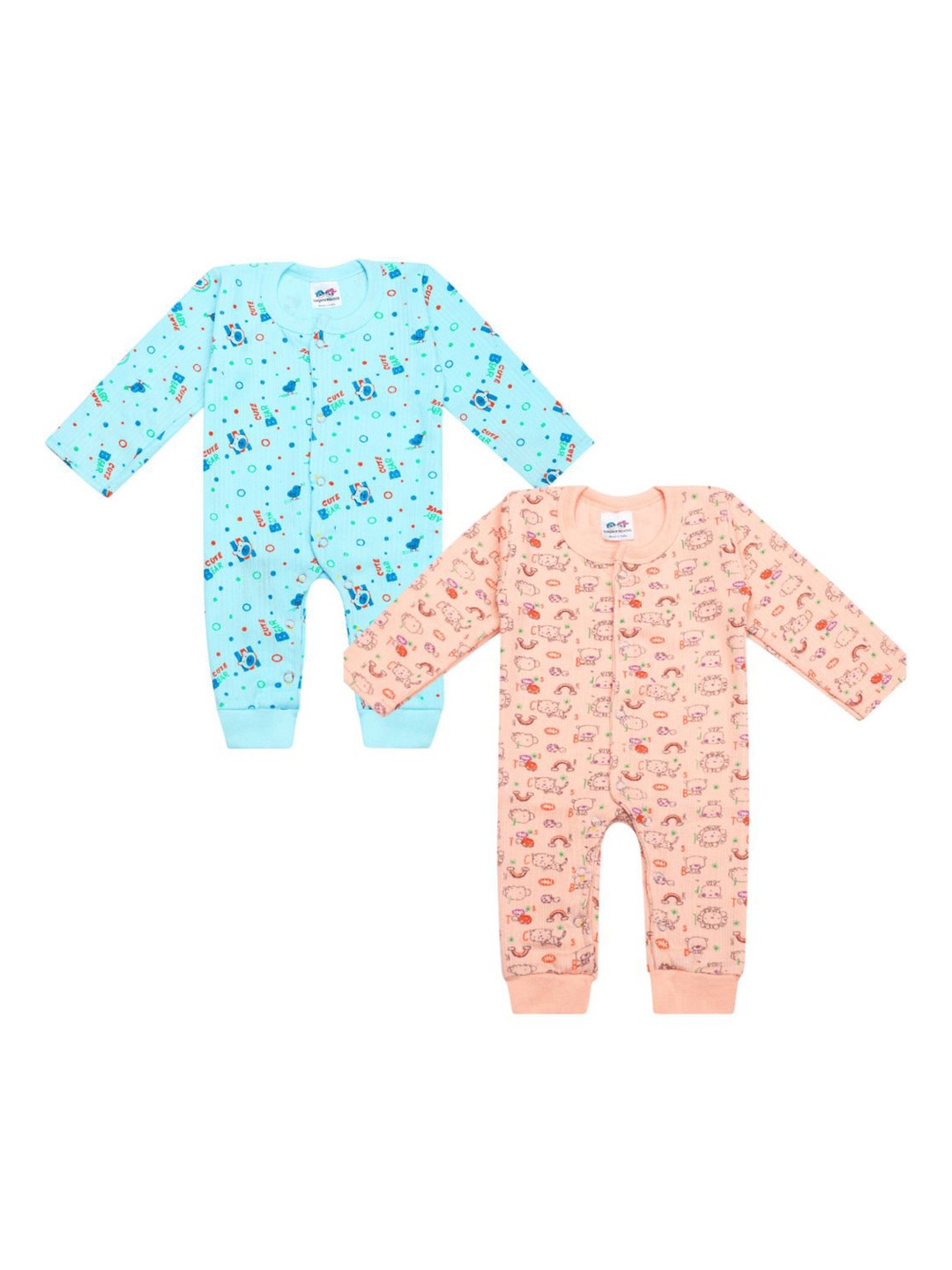 

Superminis Kids Pack Of 2 Printed Cotton Thermal Rompers, Blue