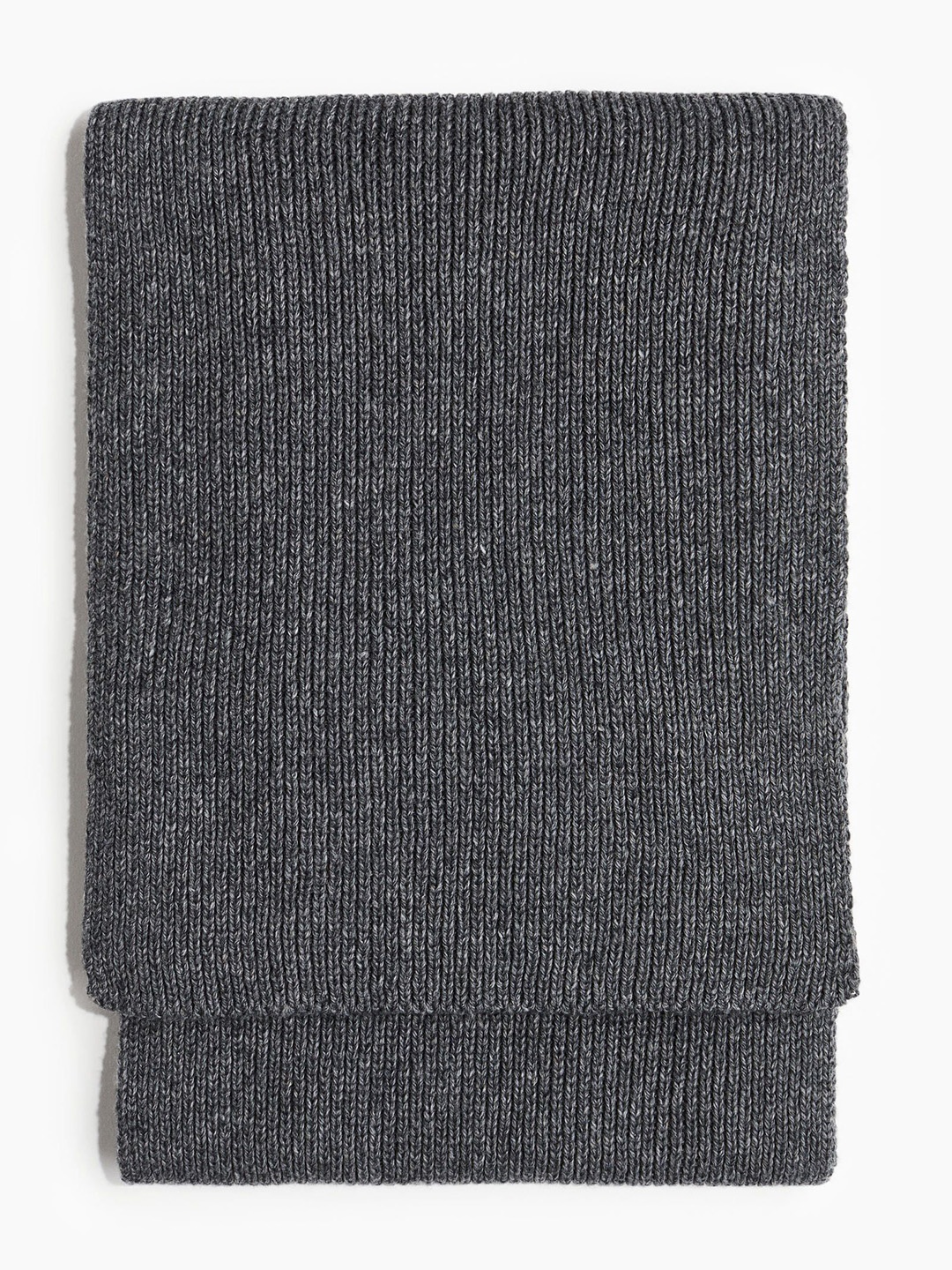 

H&M Men Rib-Knit Scarf, Grey