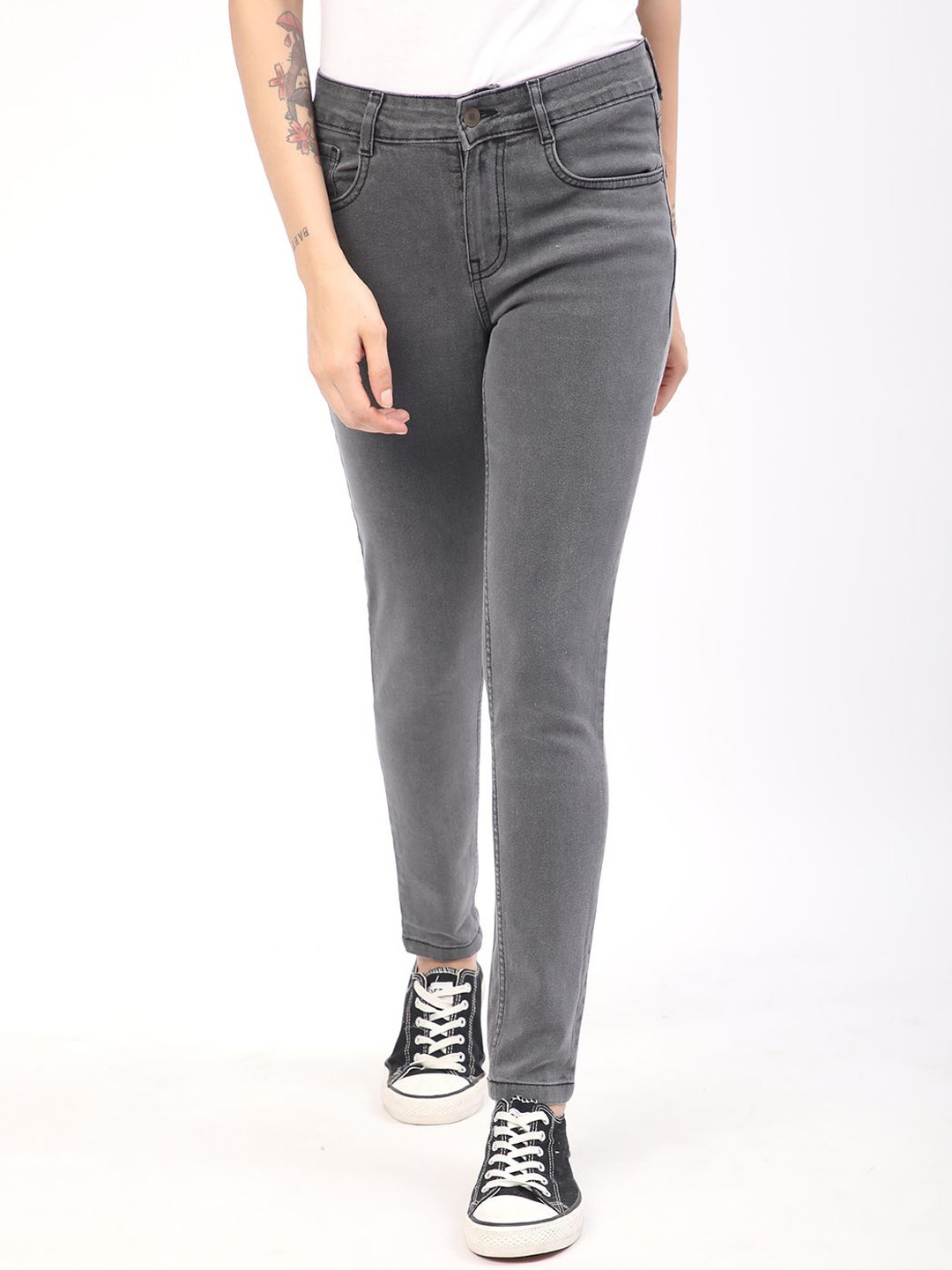 

R&B Women Mid-Rise Skinny Fit Jeans, Grey