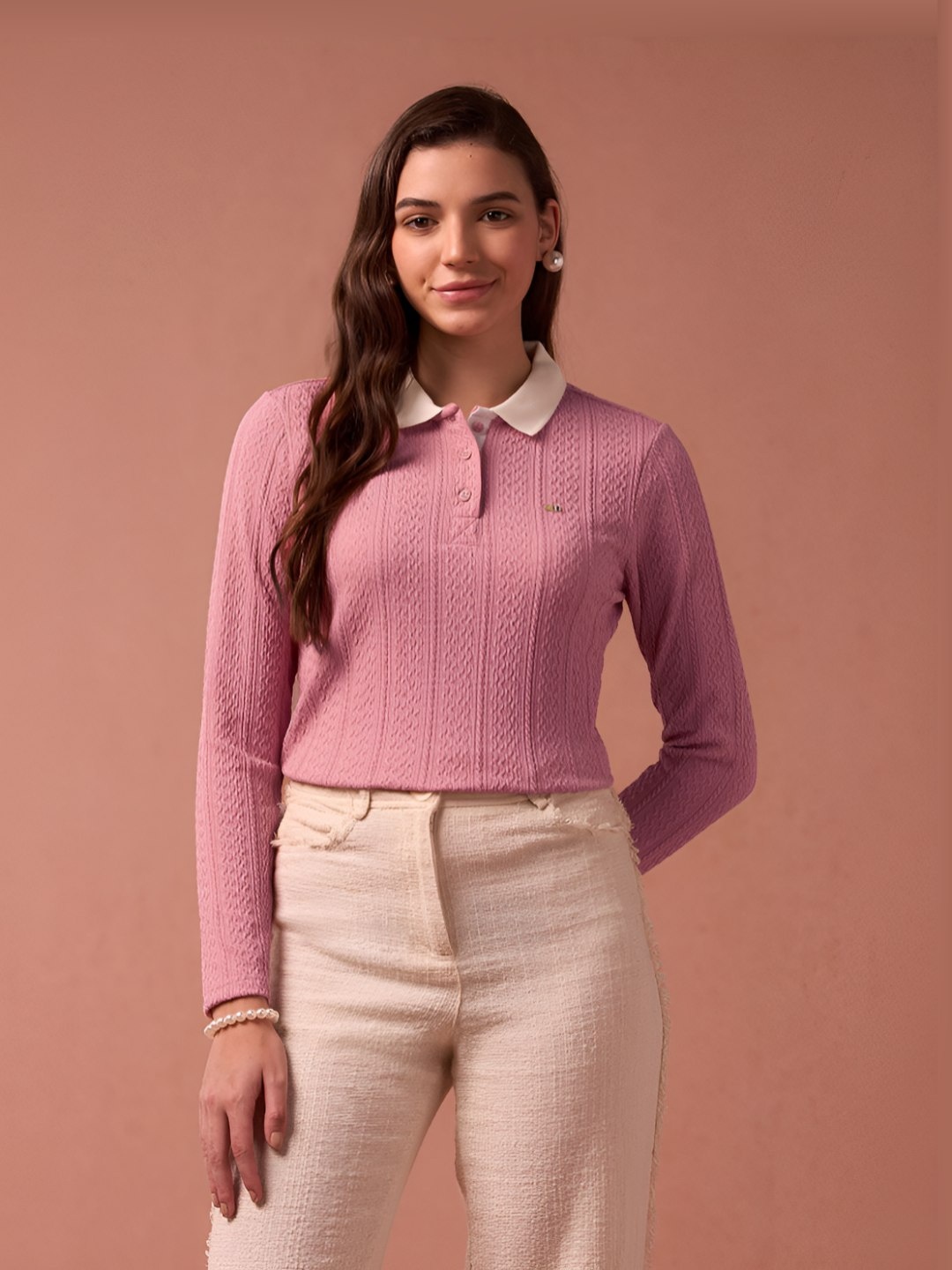 

U.S. Polo Assn. Women Women Polo Collar Pockets T-shirt, Pink