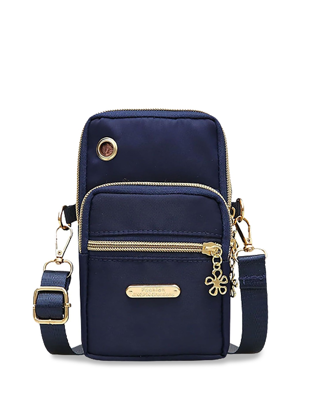 

StyleCast Checked Structured Sling Bag with Applique, Blue