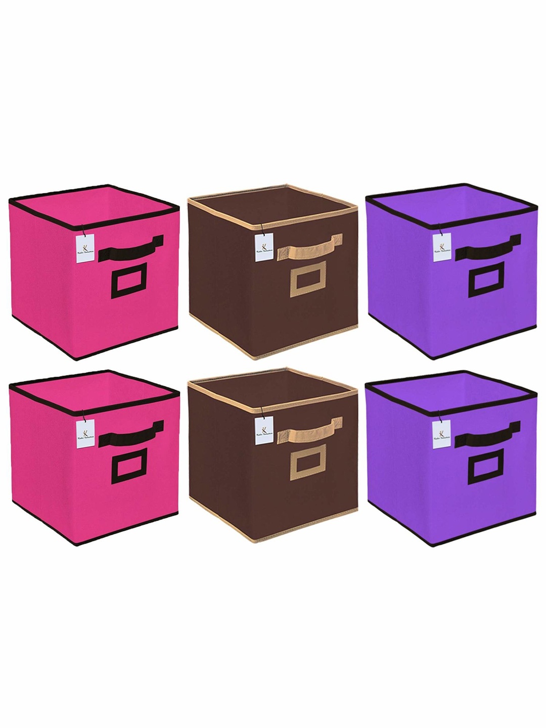 

Kuber Industries Pink 6 Pieces Foldable Storage Organisers