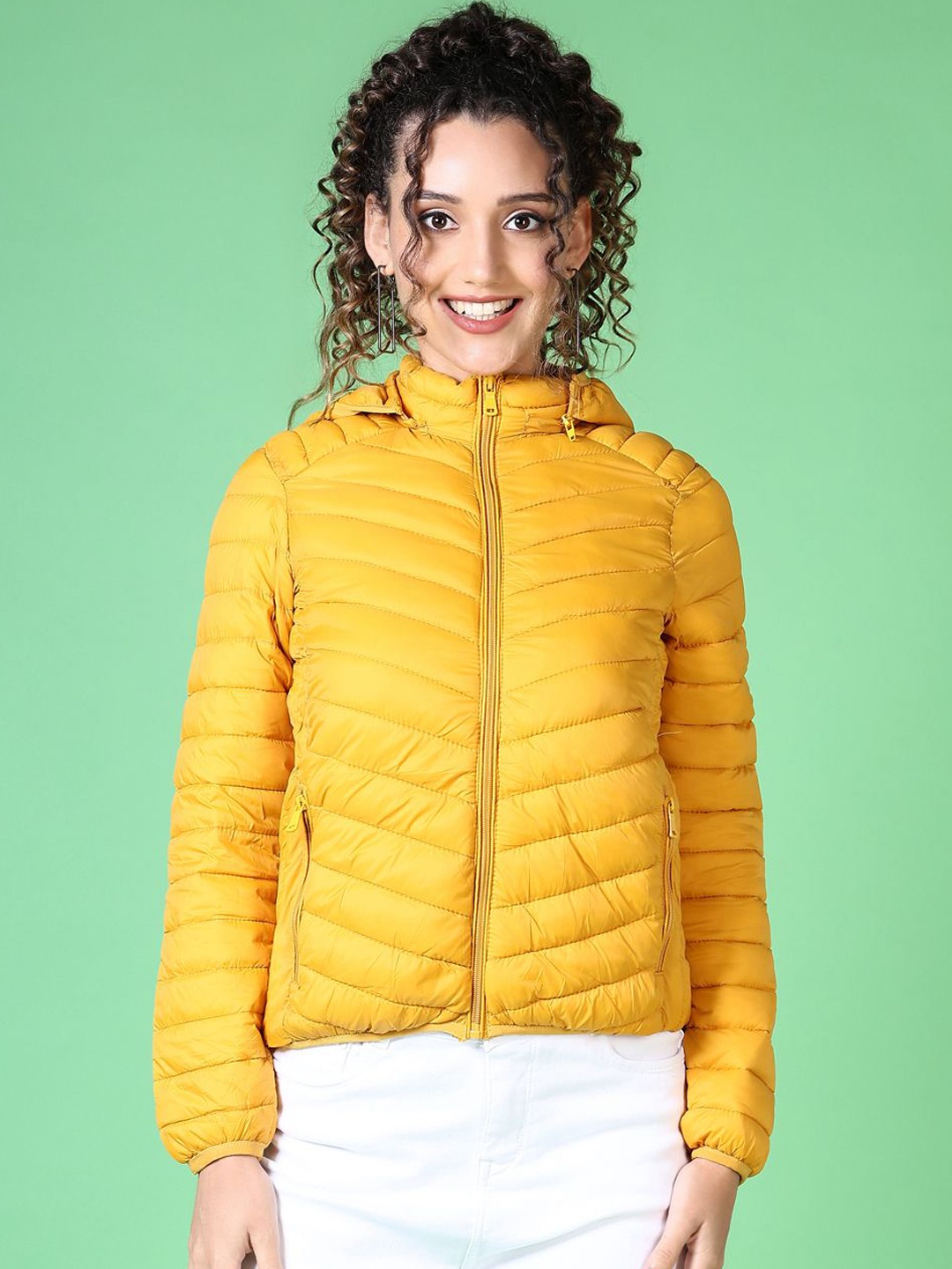 

V-Mart Women Puffer Jacket, Yellow