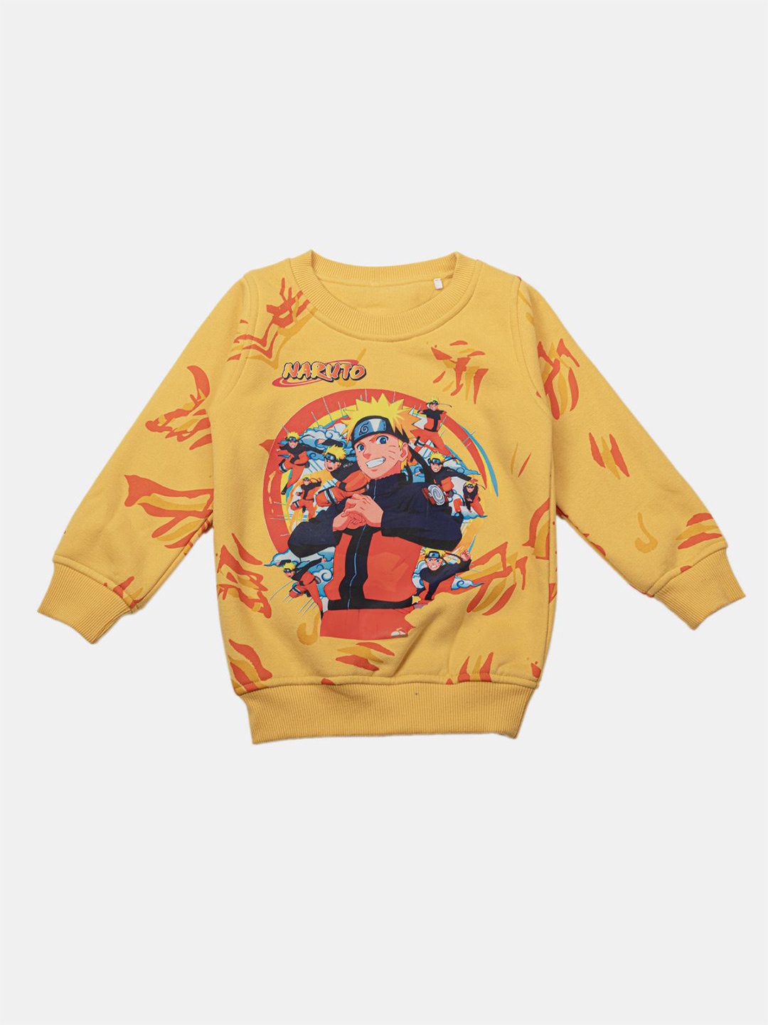 

Albion By CnM Boys Cotton Superhero Printed Pullover, Mustard