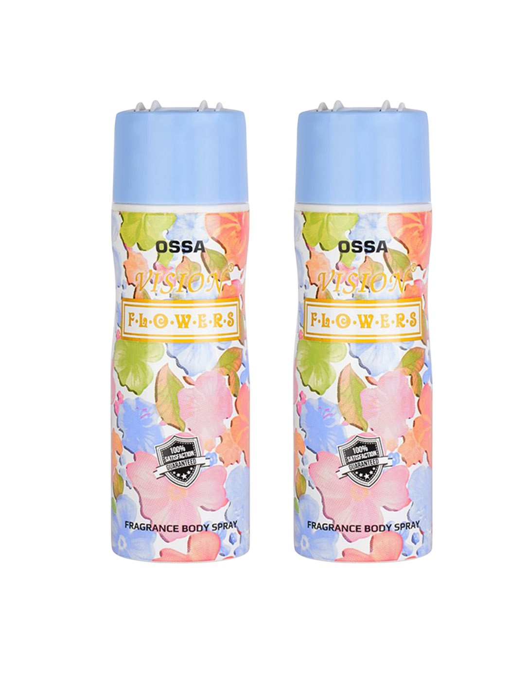 

Ossa Vision Flowers Set Of 2 Long Lasting Body Spray Deodorant - 200 ml Each, Blue