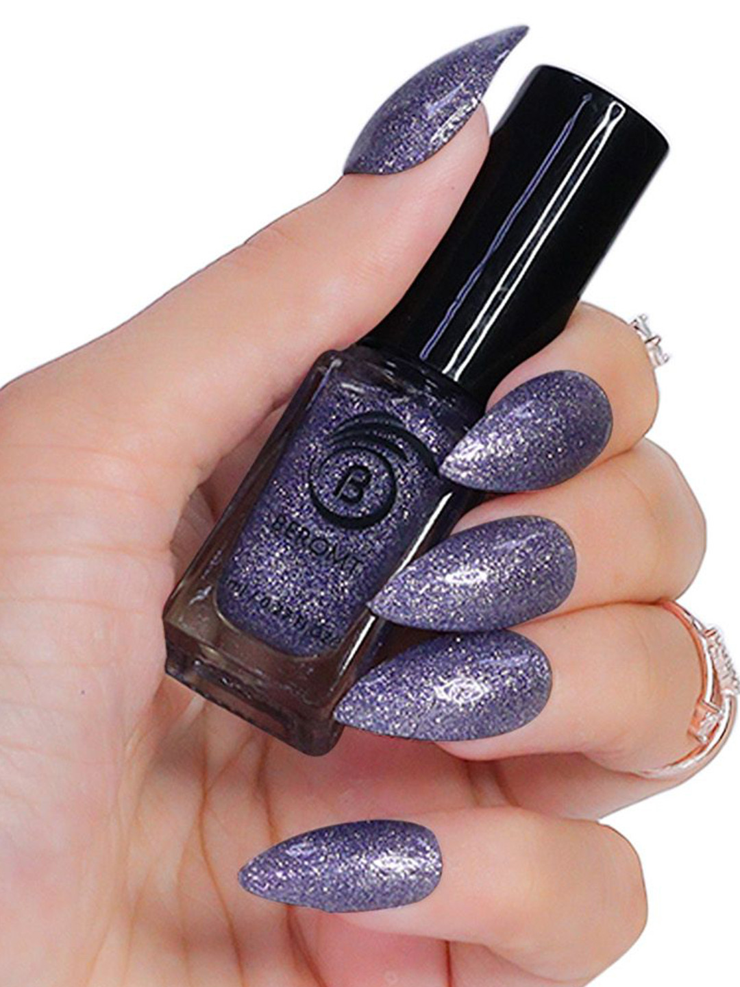 

BEROMT Reflective Glitter Quick Dry Nail Polish - 8 ml - BNP 320, Blue
