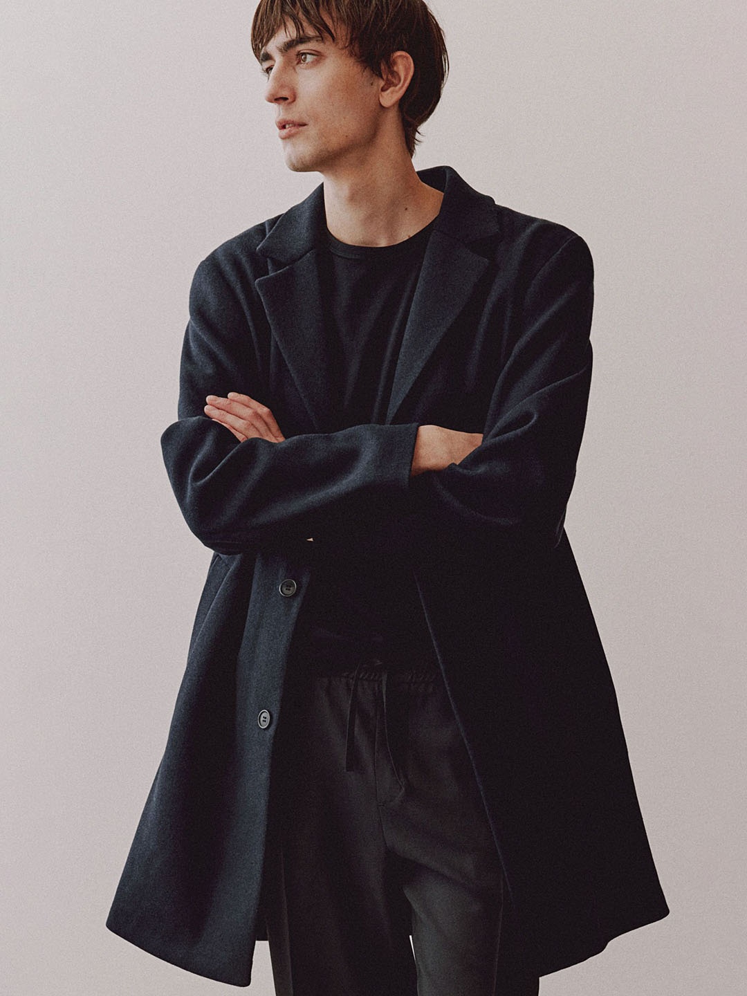 

H&M Slim Fit Single-Breasted Coat, Blue