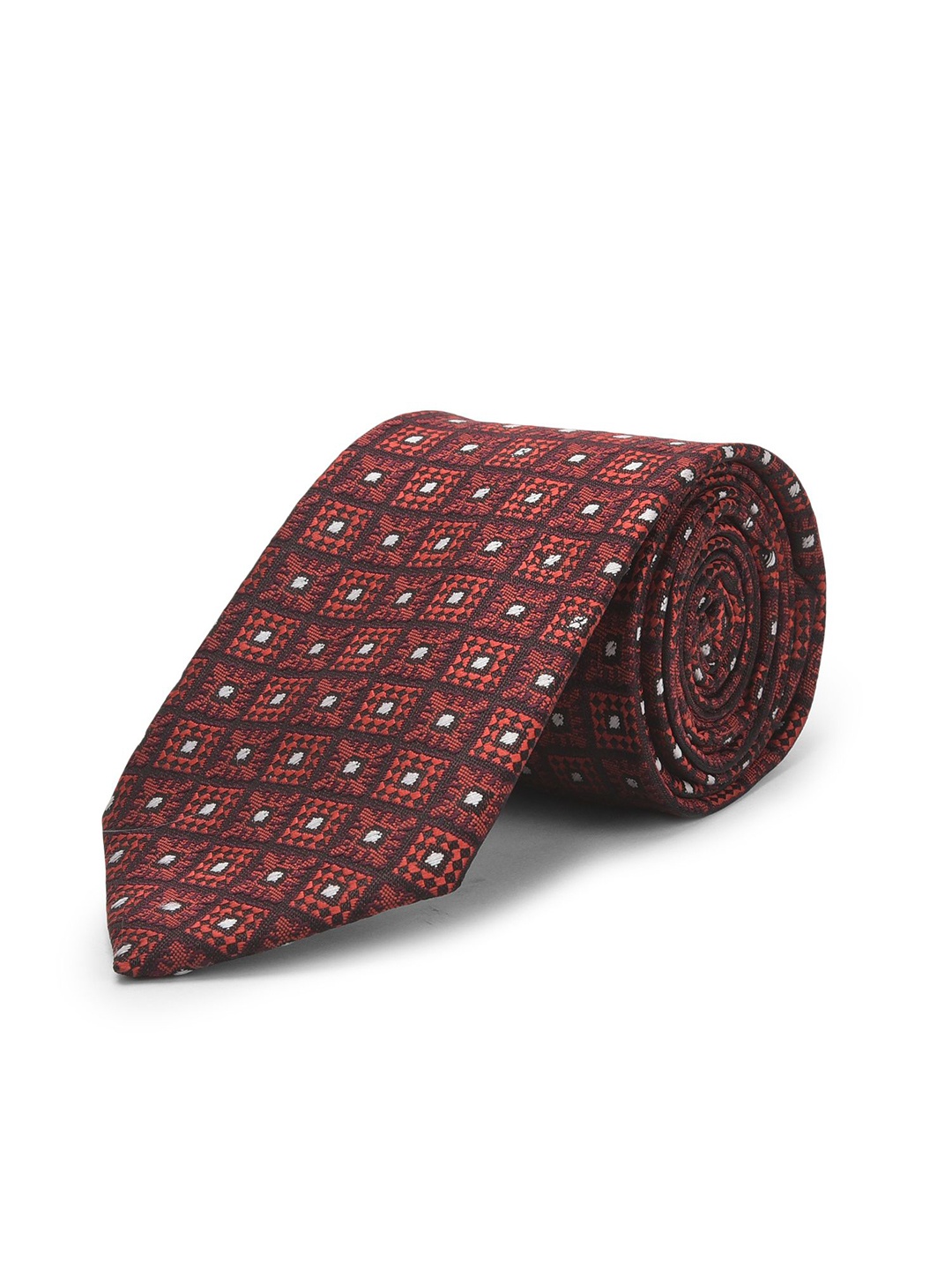 

Cazzano Men Printed Skinny Tie, Maroon