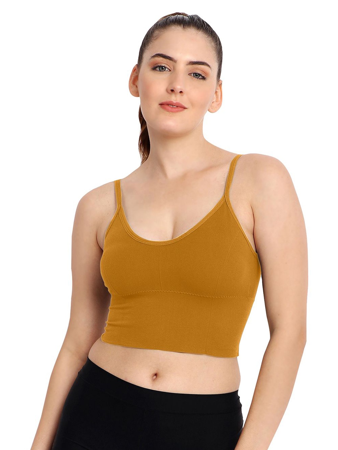 

Nakshu Women Full Coverage Lightly Padded Camisole, Mustard