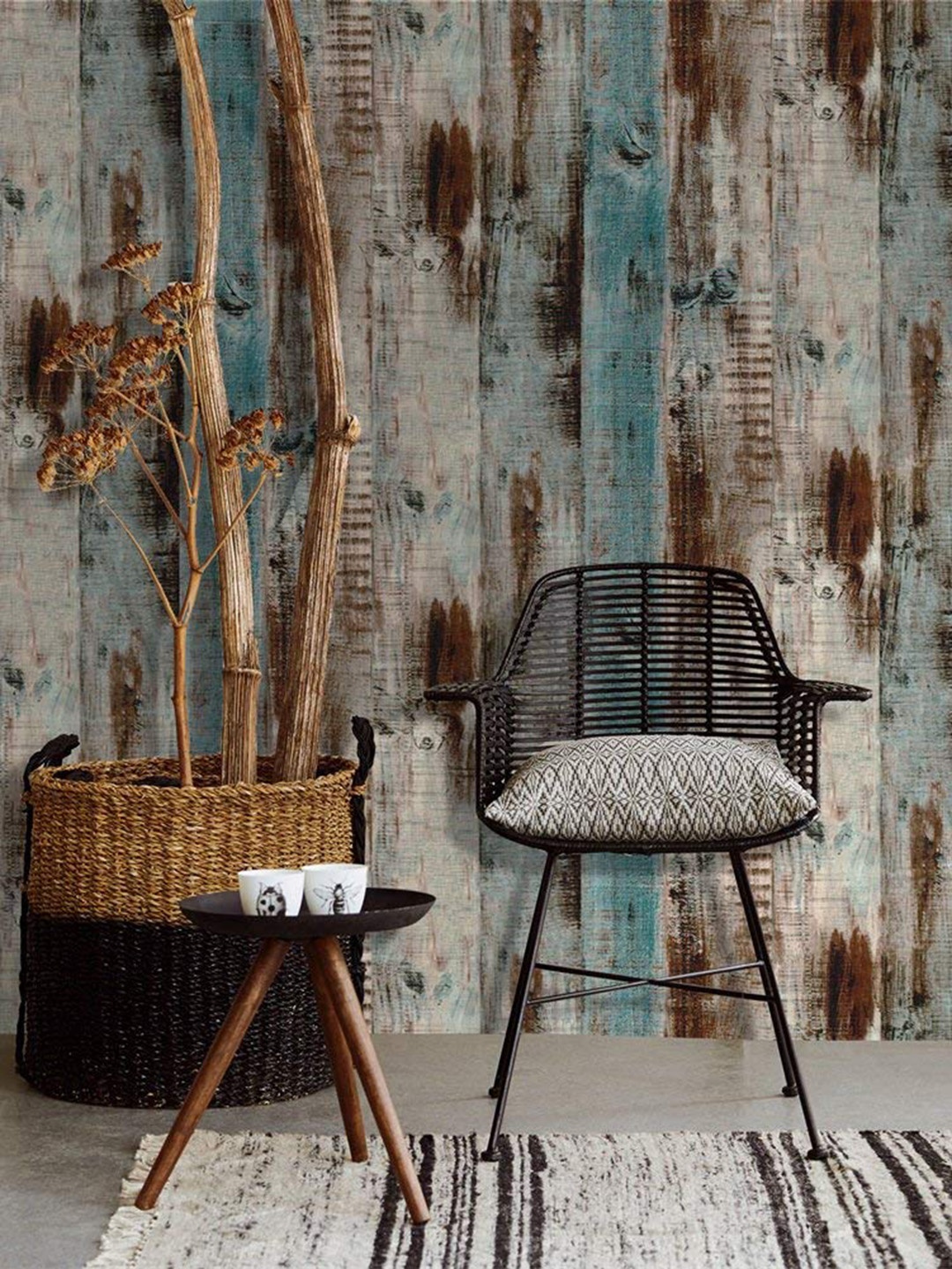 

Asian royal Brown & Blue Abstract Printed Waterproof Wallpaper