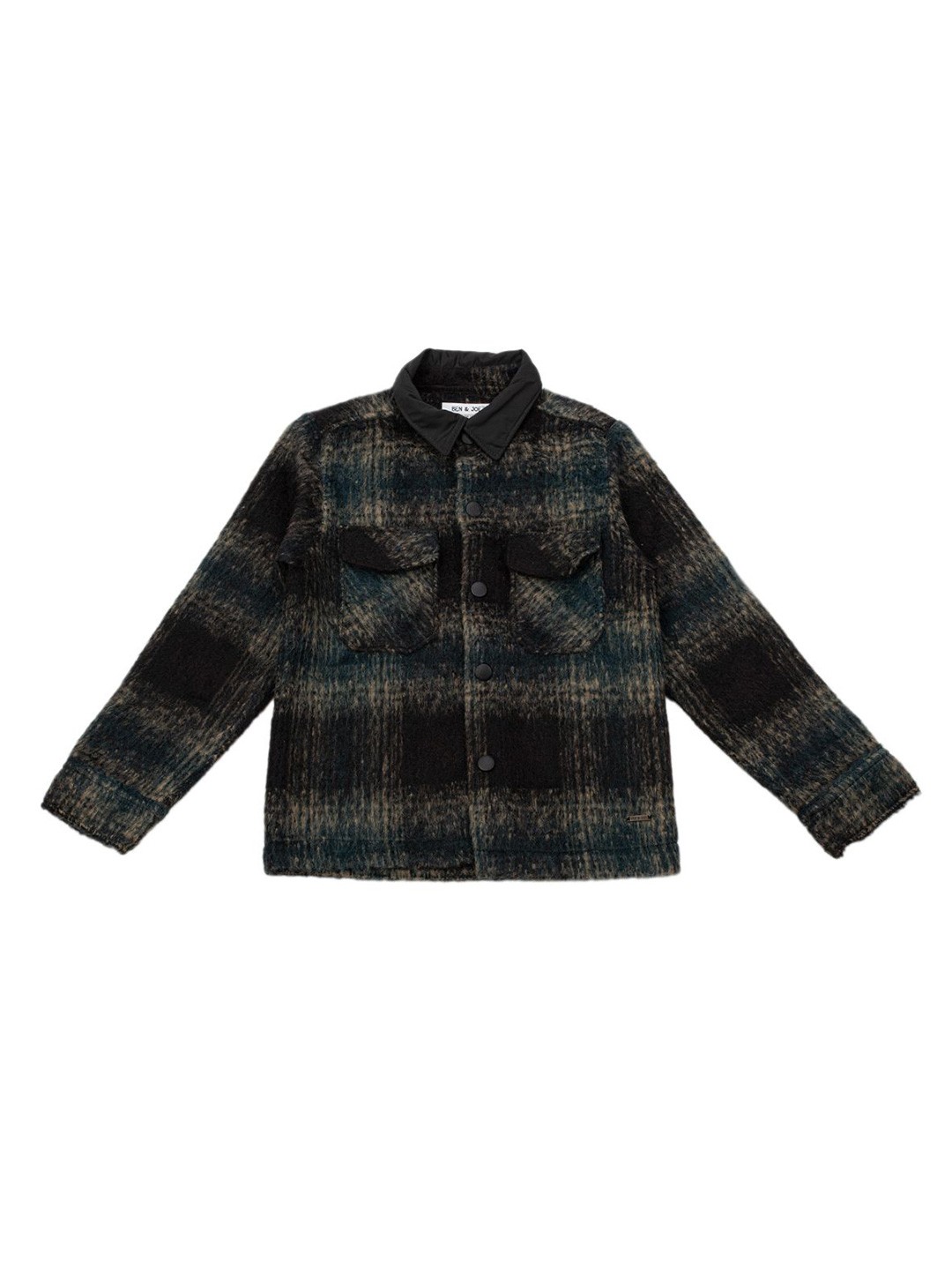 

Albion By CnM Boys Shirt Collar Sweatshirt, Black