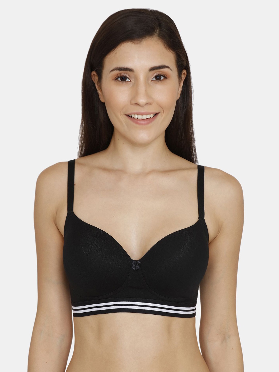 

Zivame Half Coverage Lightly Padded T-shirt Bra, Black