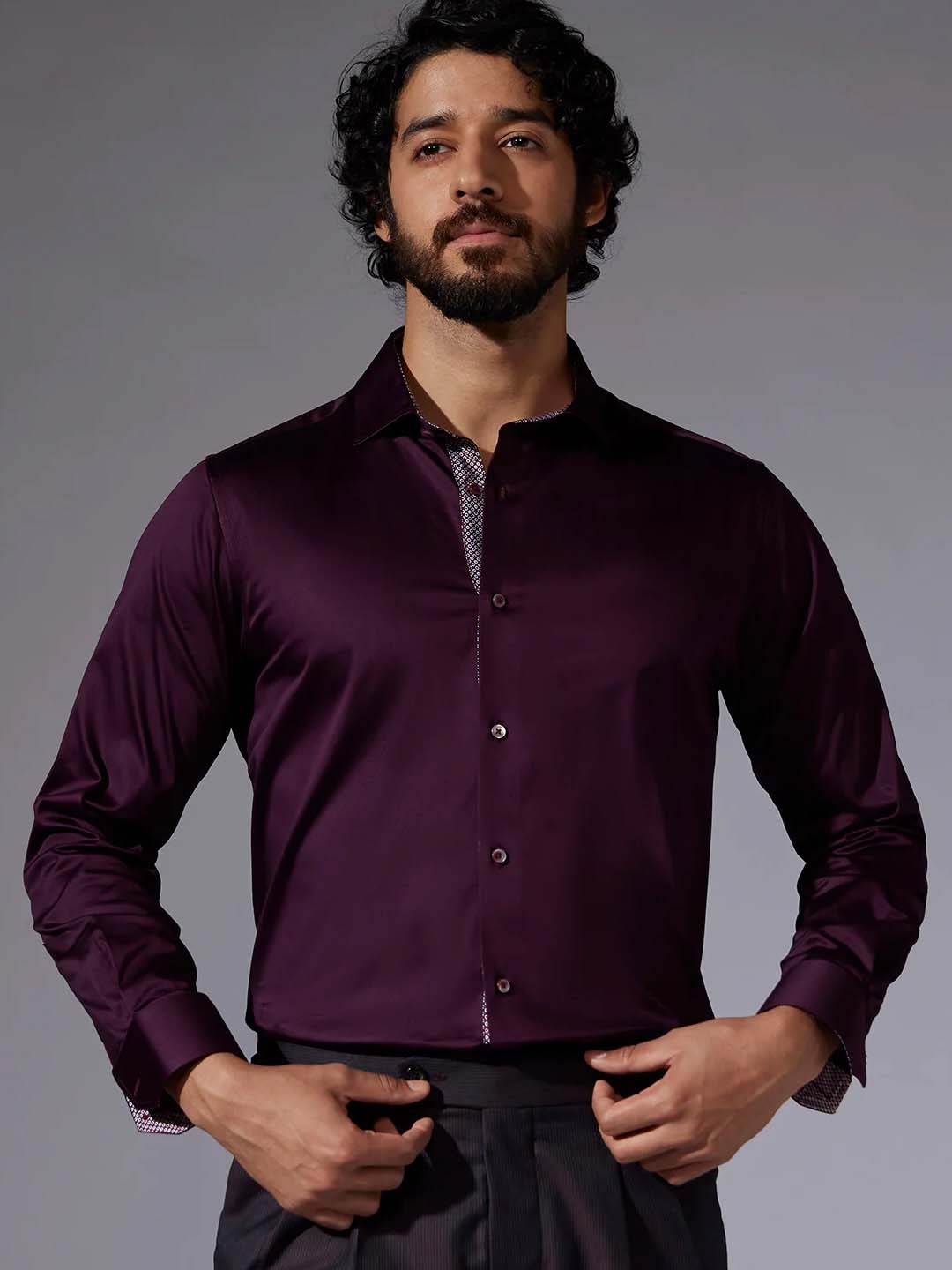 

Bombay Shirt Company Men Tailored Fit Opaque Casual Shirts, Maroon