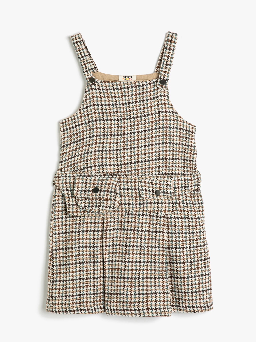 

Koton Girls Checked Pinafore Dress, Brown