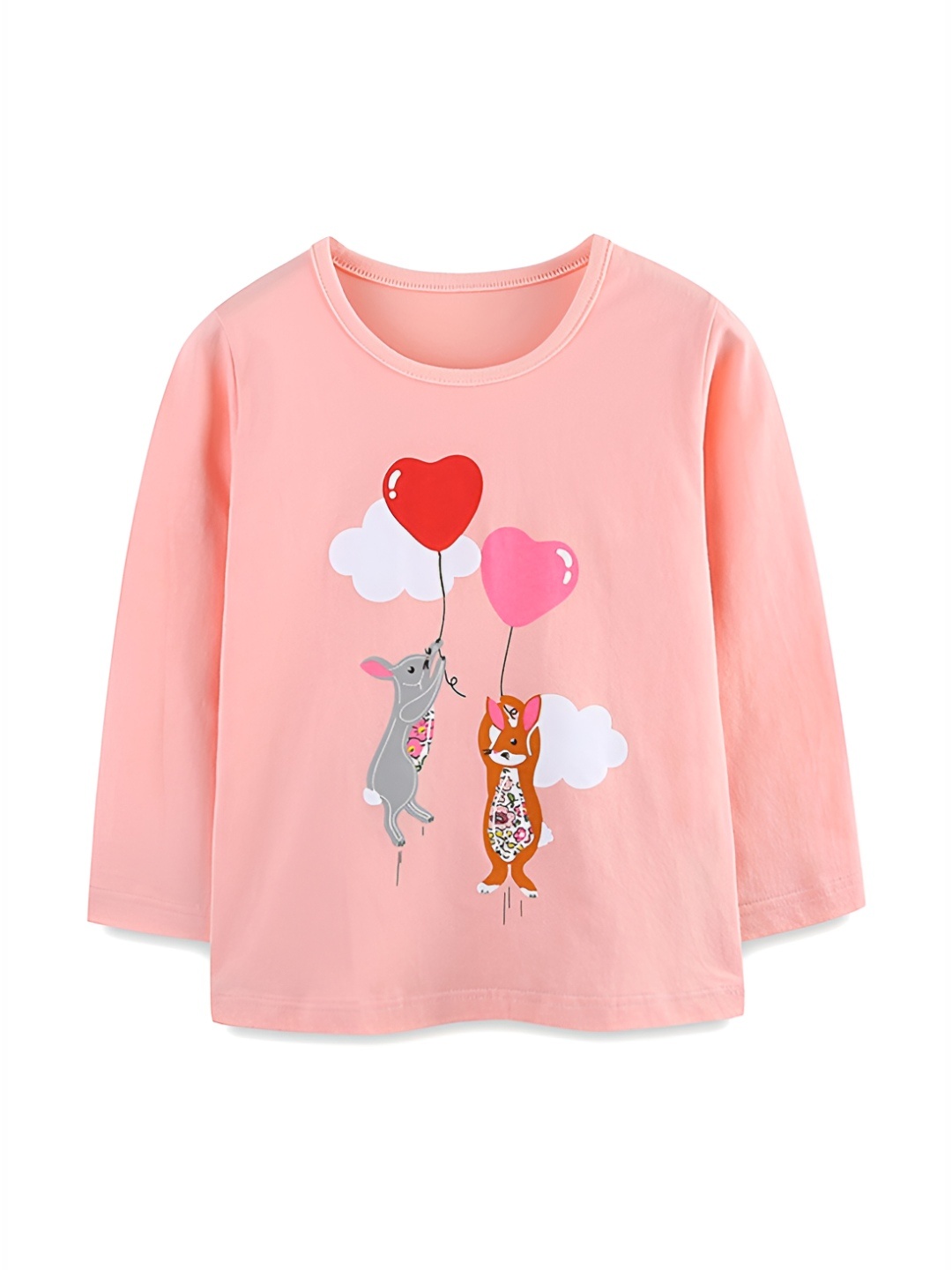 

LULU & SKY Girls Graphic Printed Round Neck Cotton T-shirt, Pink