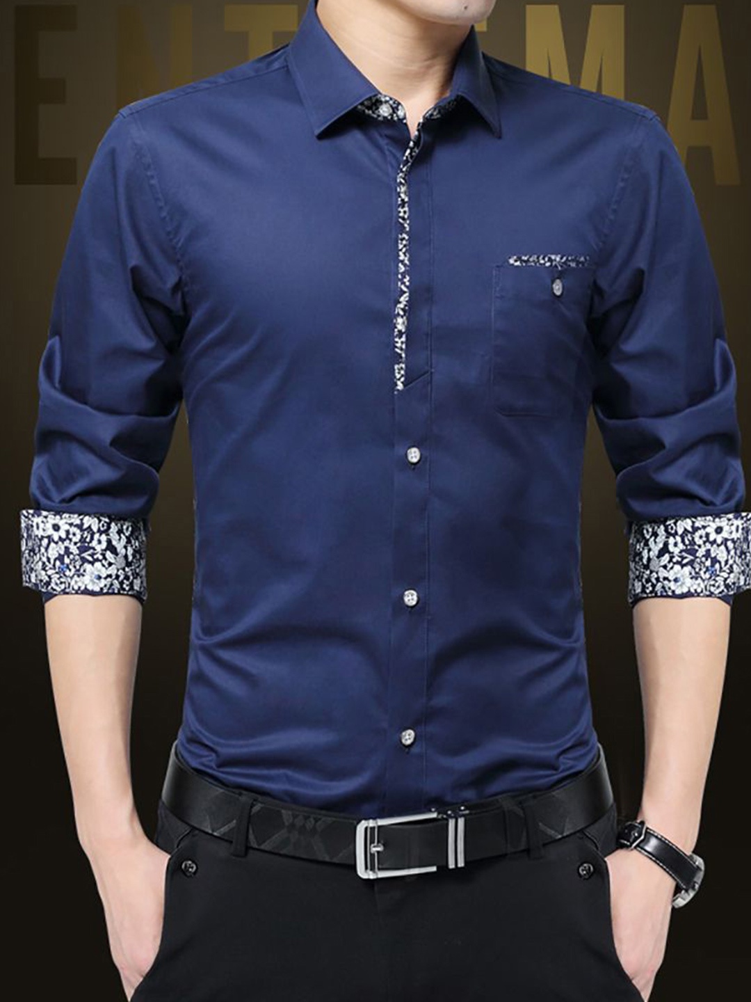 

StyleCast x Revolte Men Opaque Casual Shirt, Blue