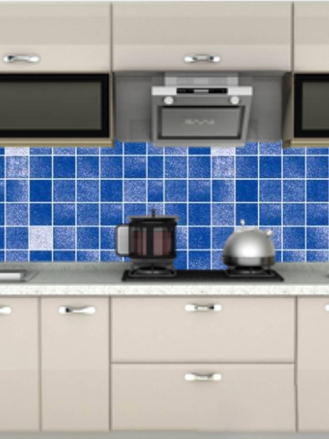 

Asian royal Blue & White Geometric Printed Self Adhesive Wall Paper