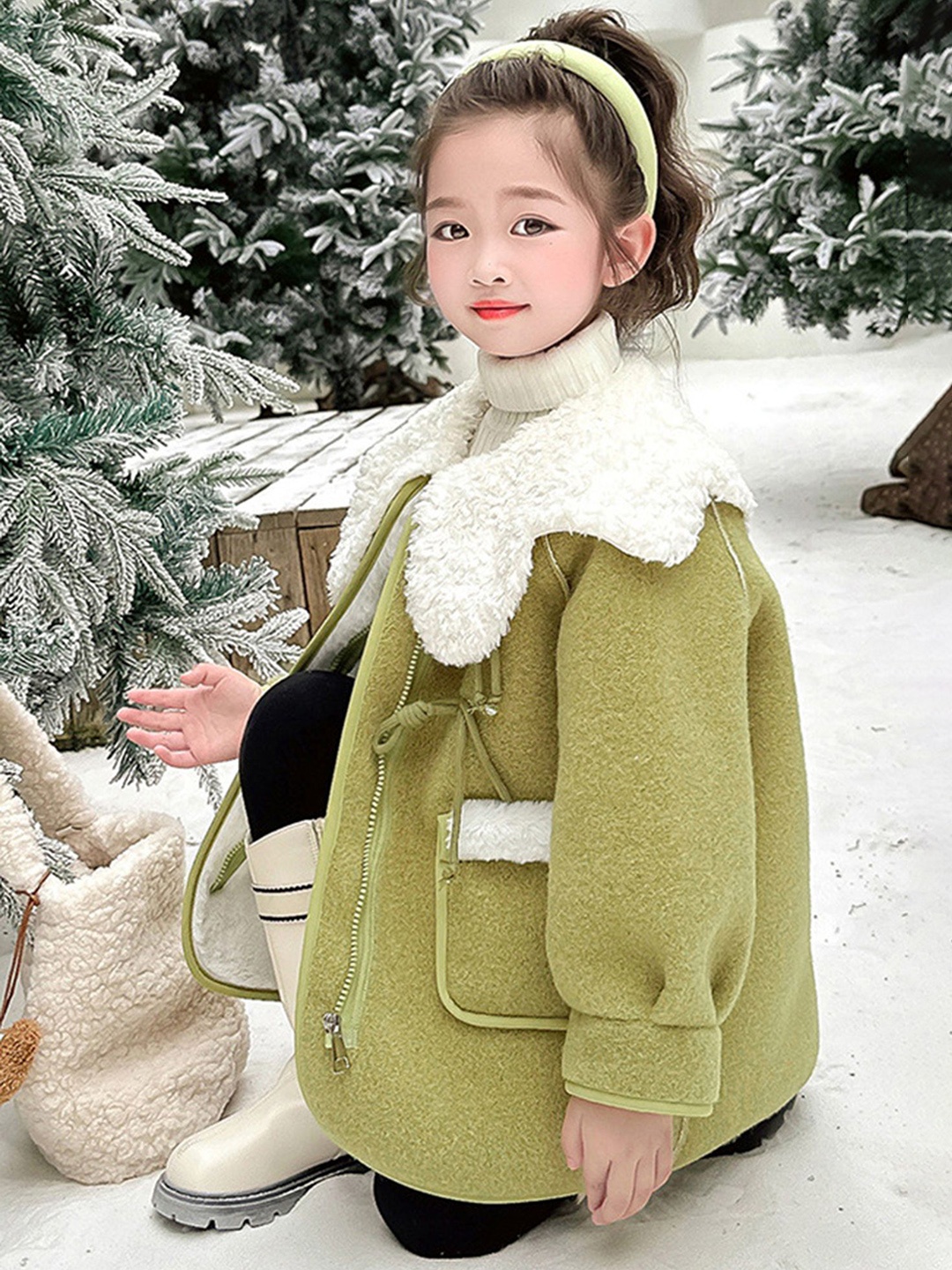

LULU & SKY Girls Crop Tailored Jacket, Green