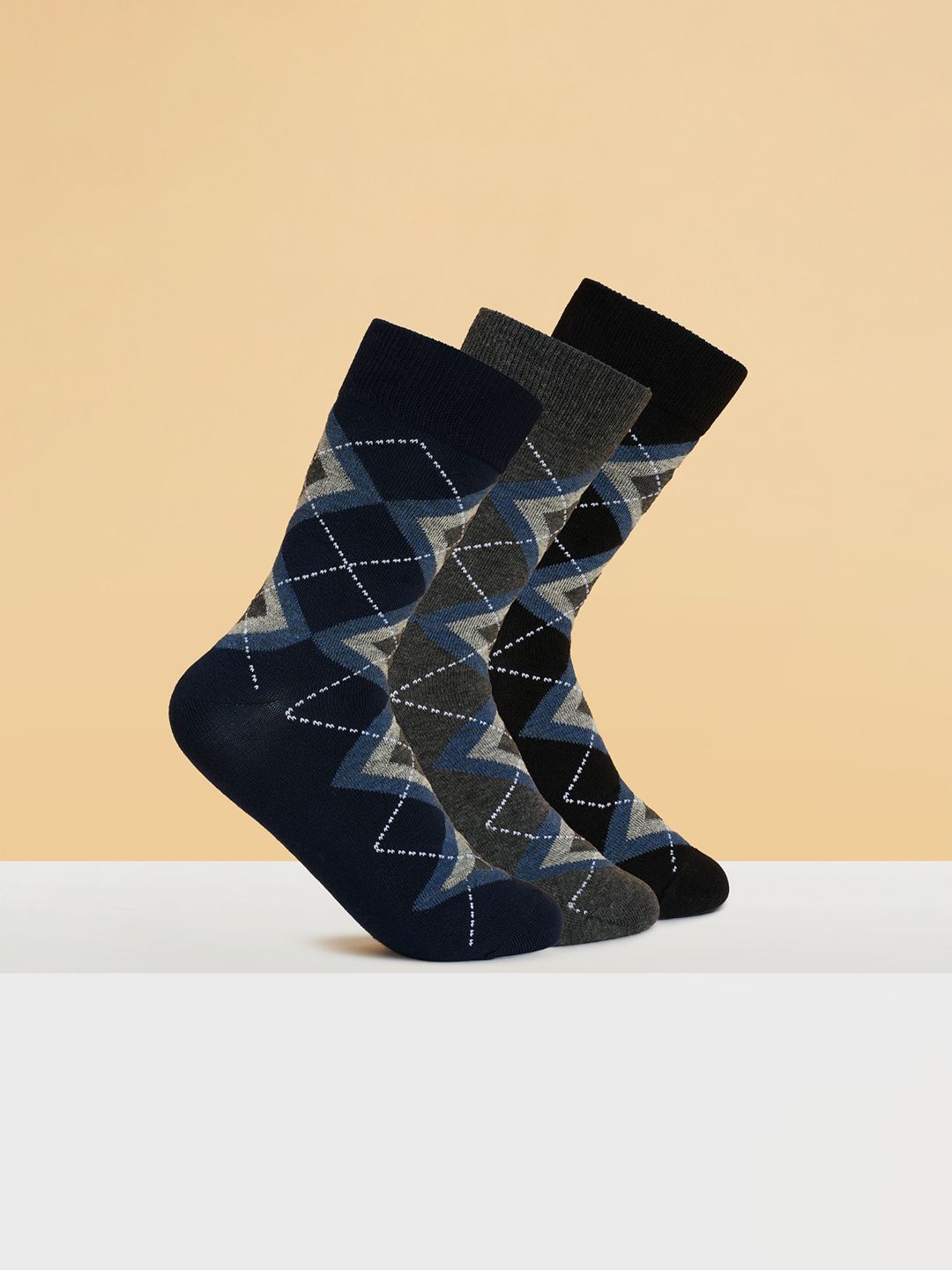 

BYFORD by Pantaloons Men Pack Of 3 Ankle-Length Socks, Black