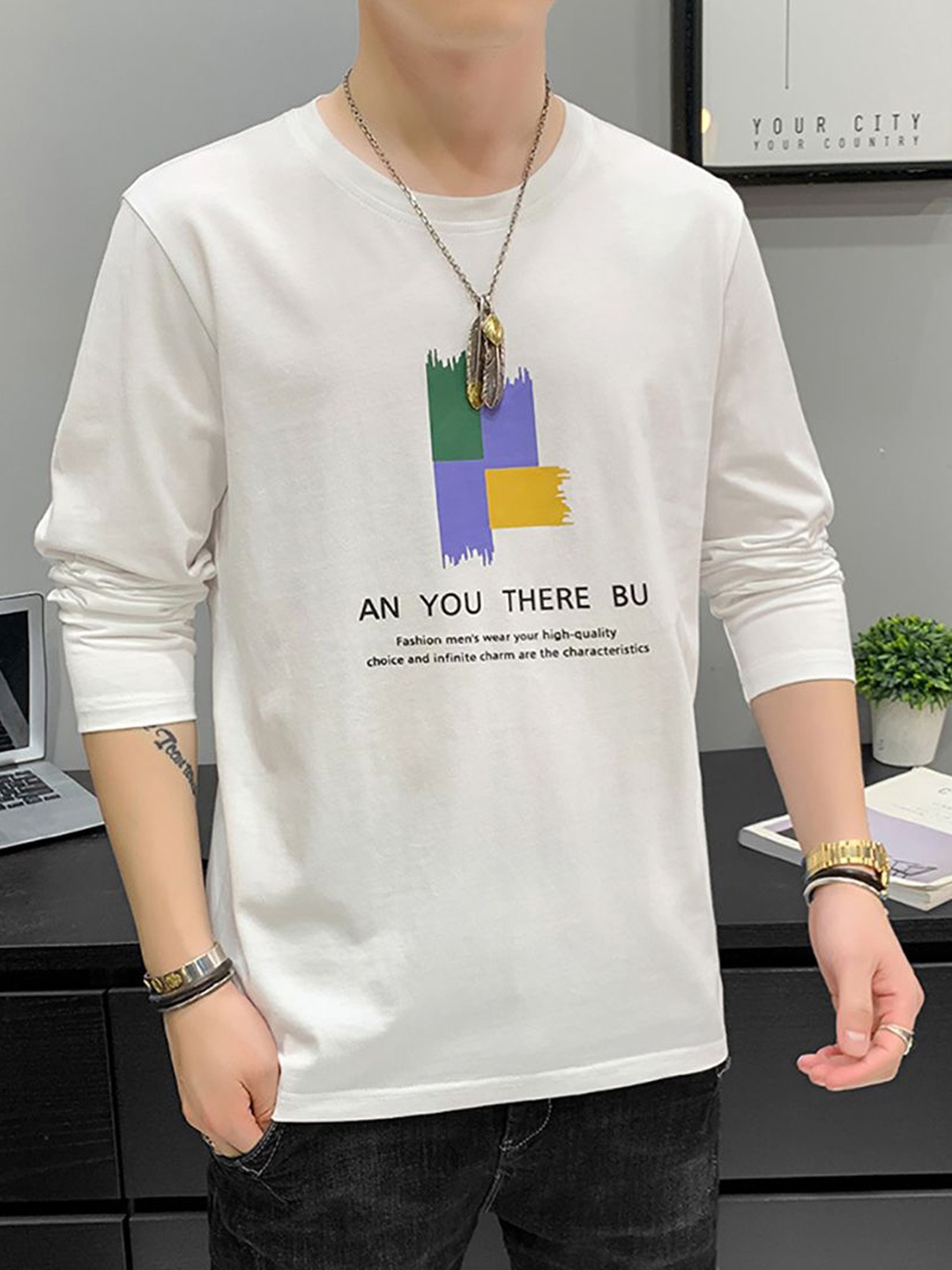 

StyleCast x Revolte Men Typography Printed Round Neck Cotton T-shirt, White