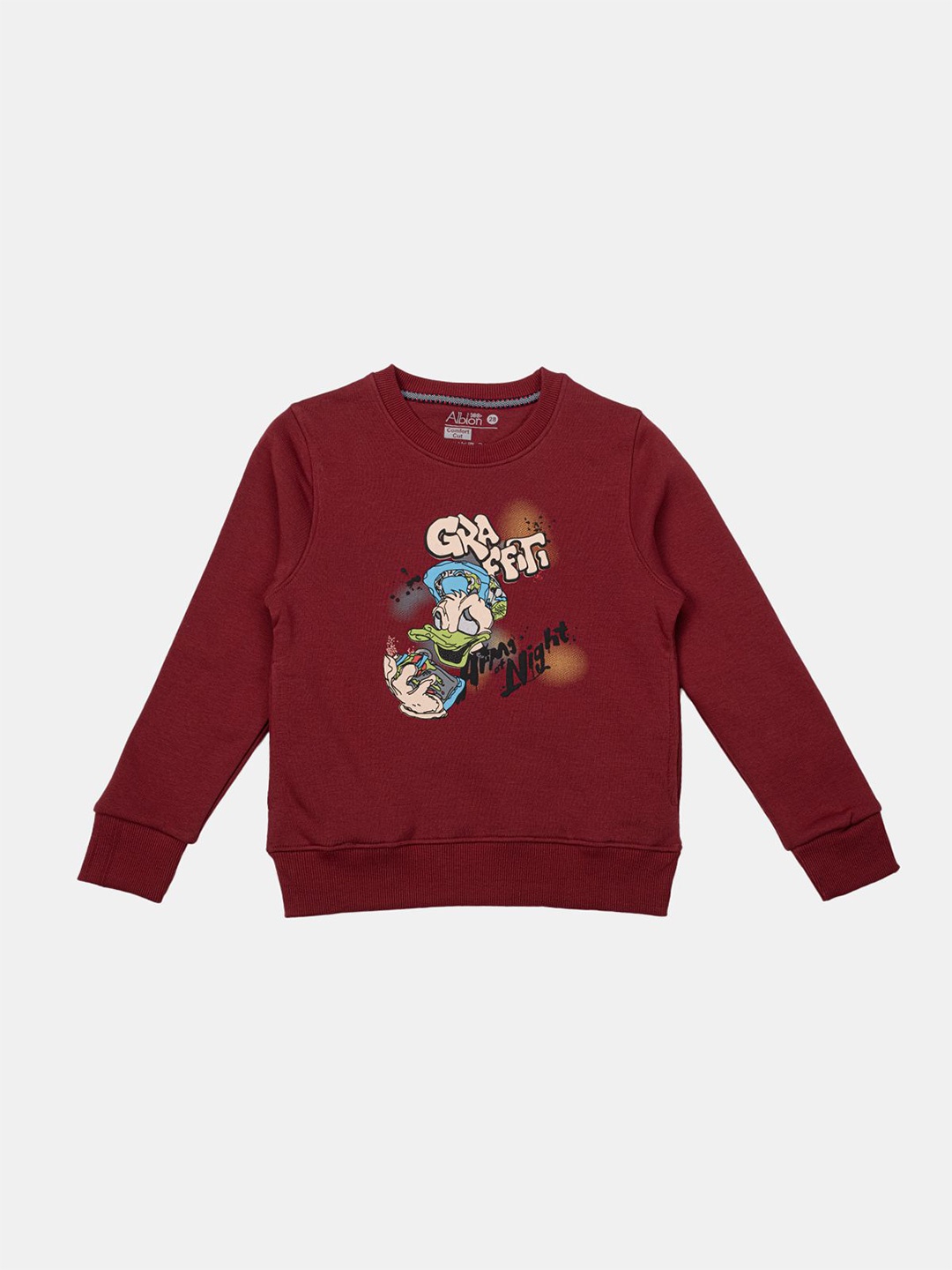 

Albion By CnM Boys Printed Sweatshirt, Maroon