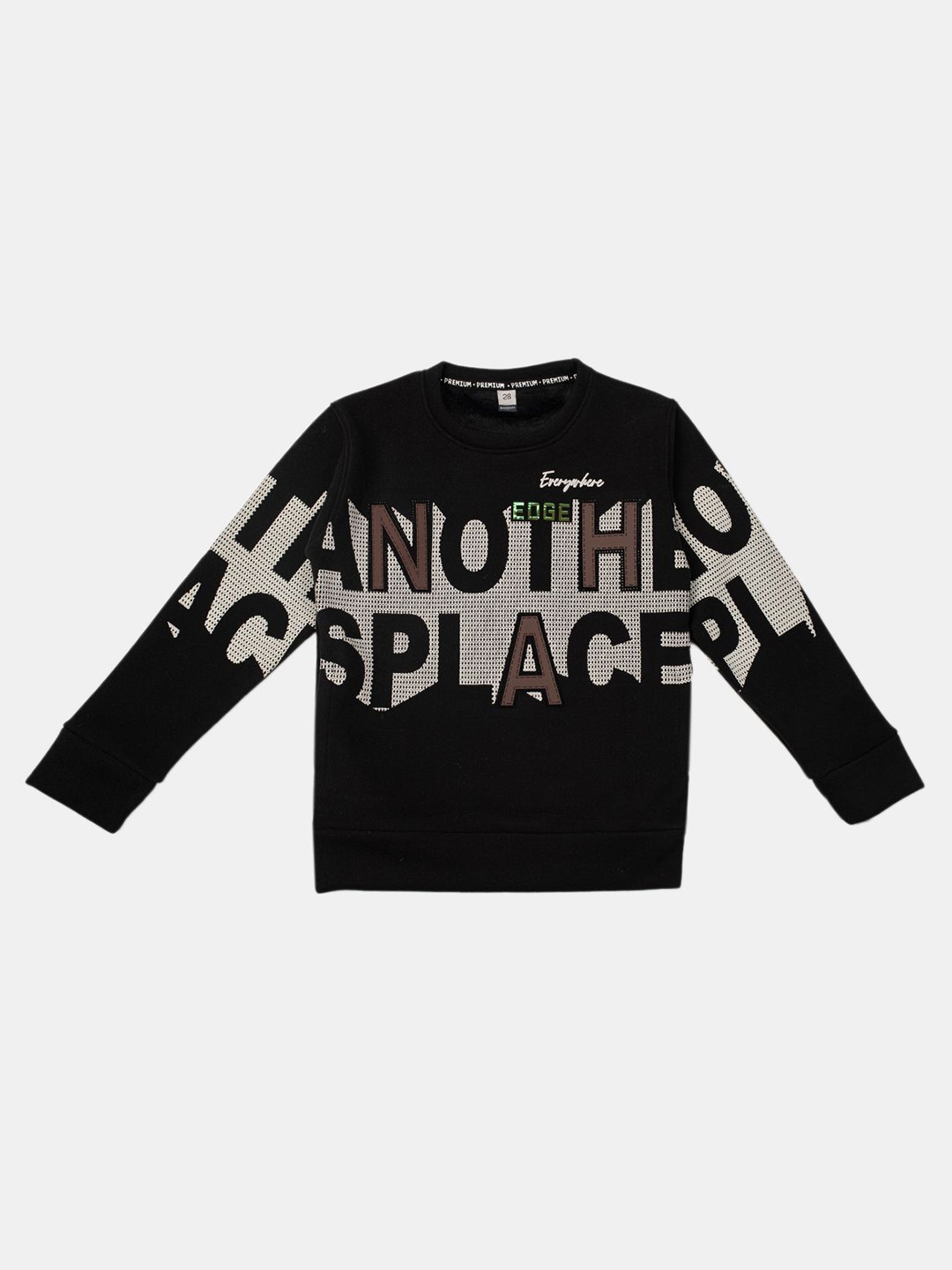 

Albion By CnM Boys Typography Printed Cotton Sweatshirt, Black