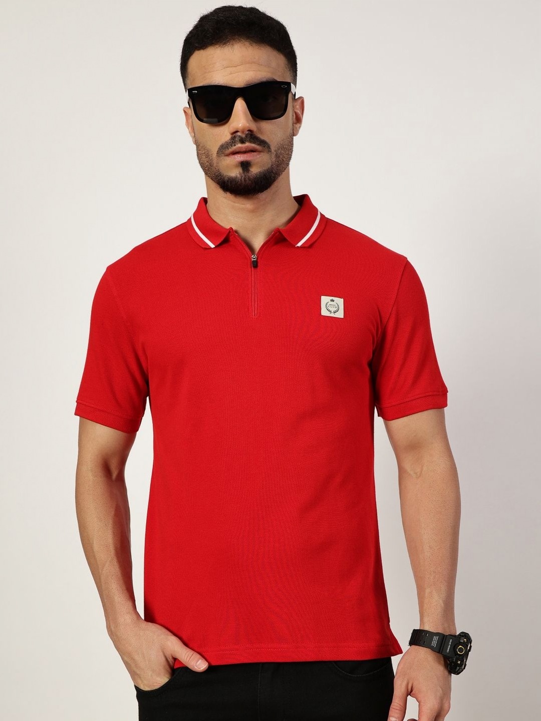 

Thomas Scott Men Polo Collar T-shirt, Red