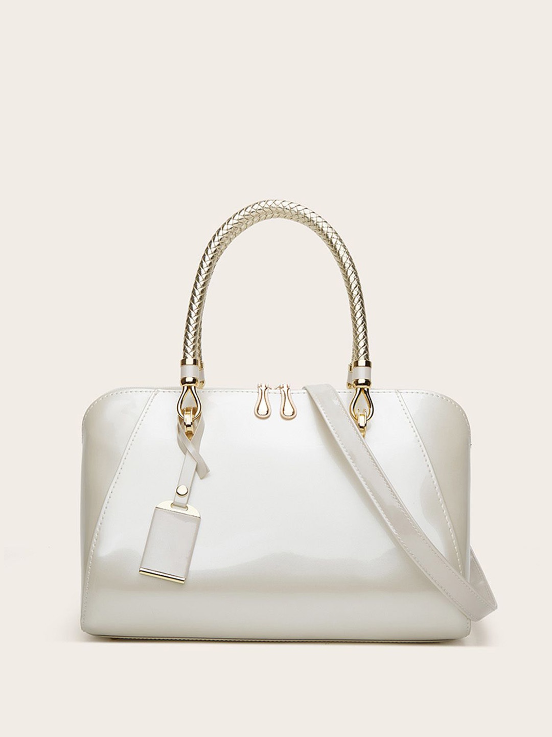 

RAVE PU Structured Handheld Bag, White