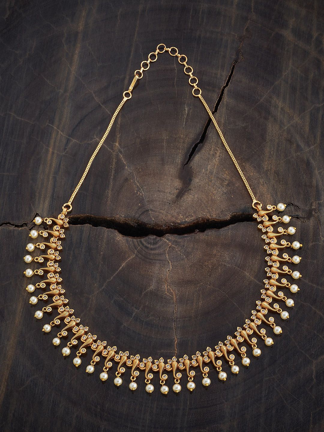 

Kushal's Fashion Jewellery Gold-Plated Antique Necklace