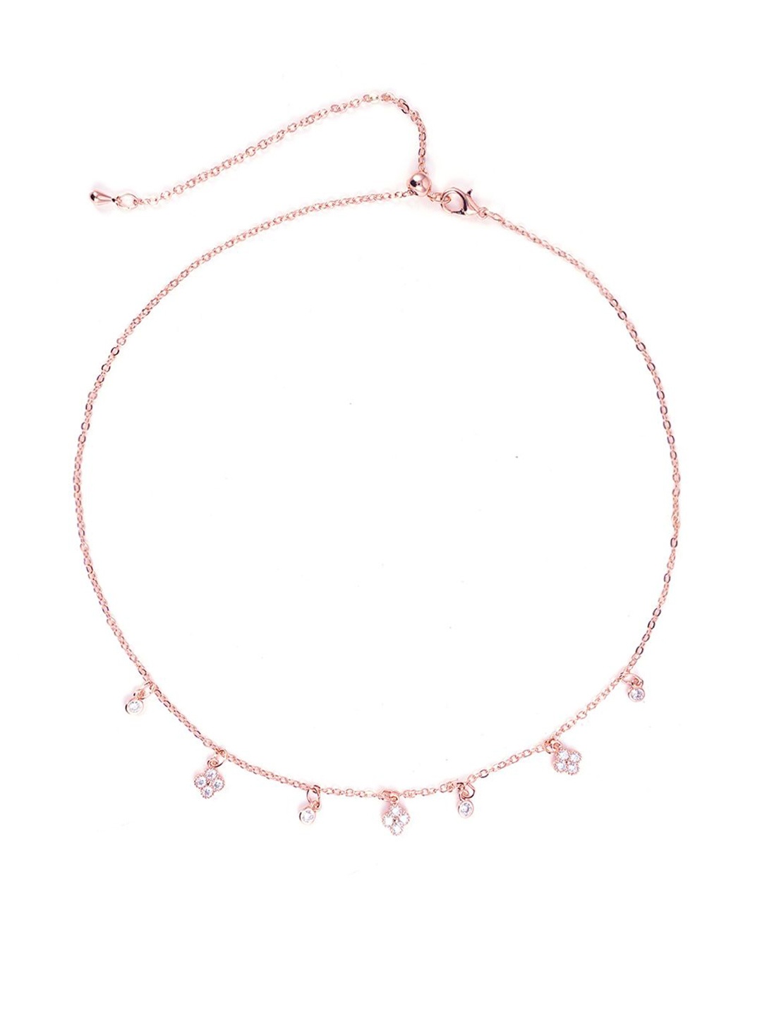 

SWASHAA Rose Gold-Plated Cubic Zirconia Studded Necklace
