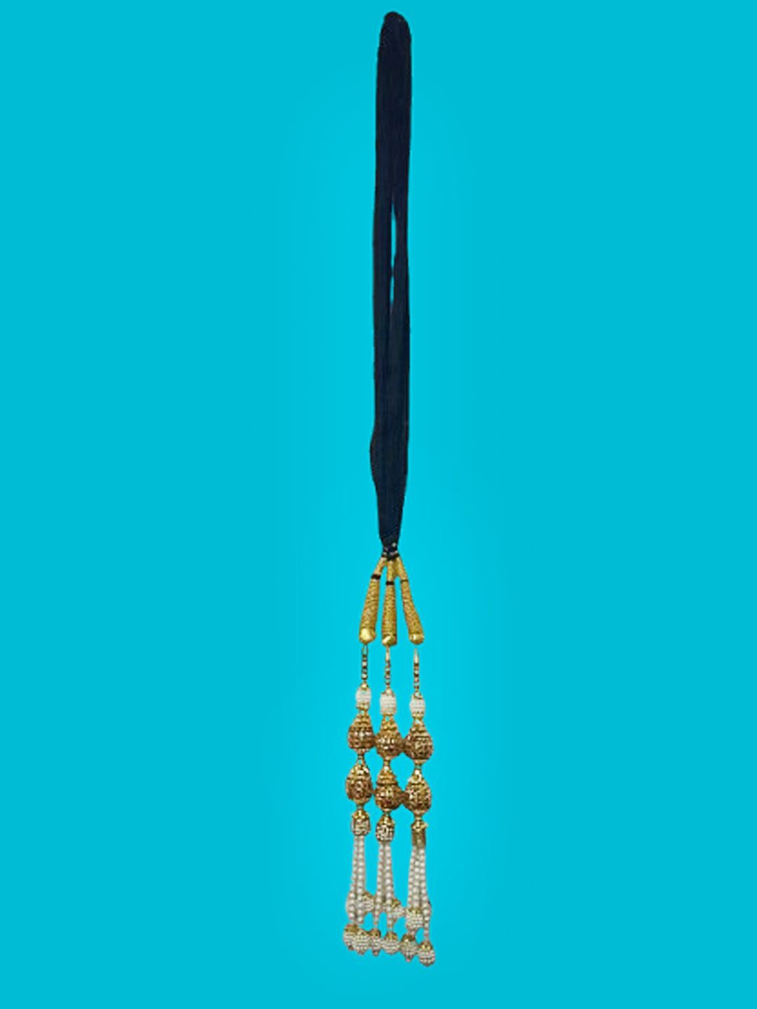 

VAGHBHATT Women Hair Accessory Set of Patiala Bridal Paranda, Hair Extension Traditional, Gold